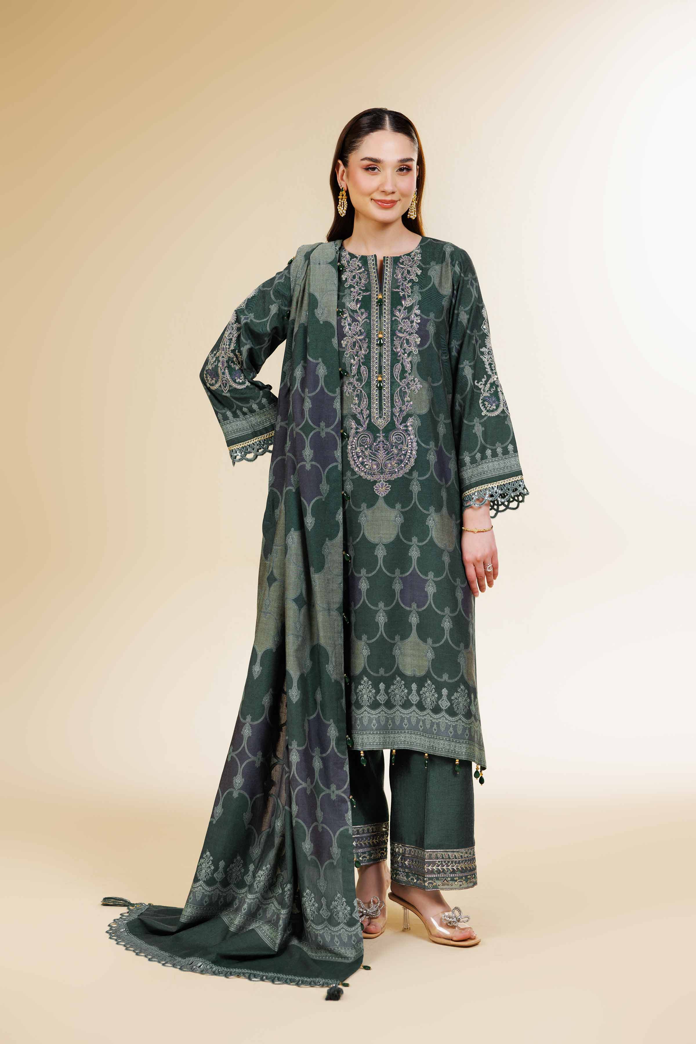 3 Piece - Jacquard Embroidered Suit - 42501403 for Women - Unstitched Collection | Nishat | Shop Online