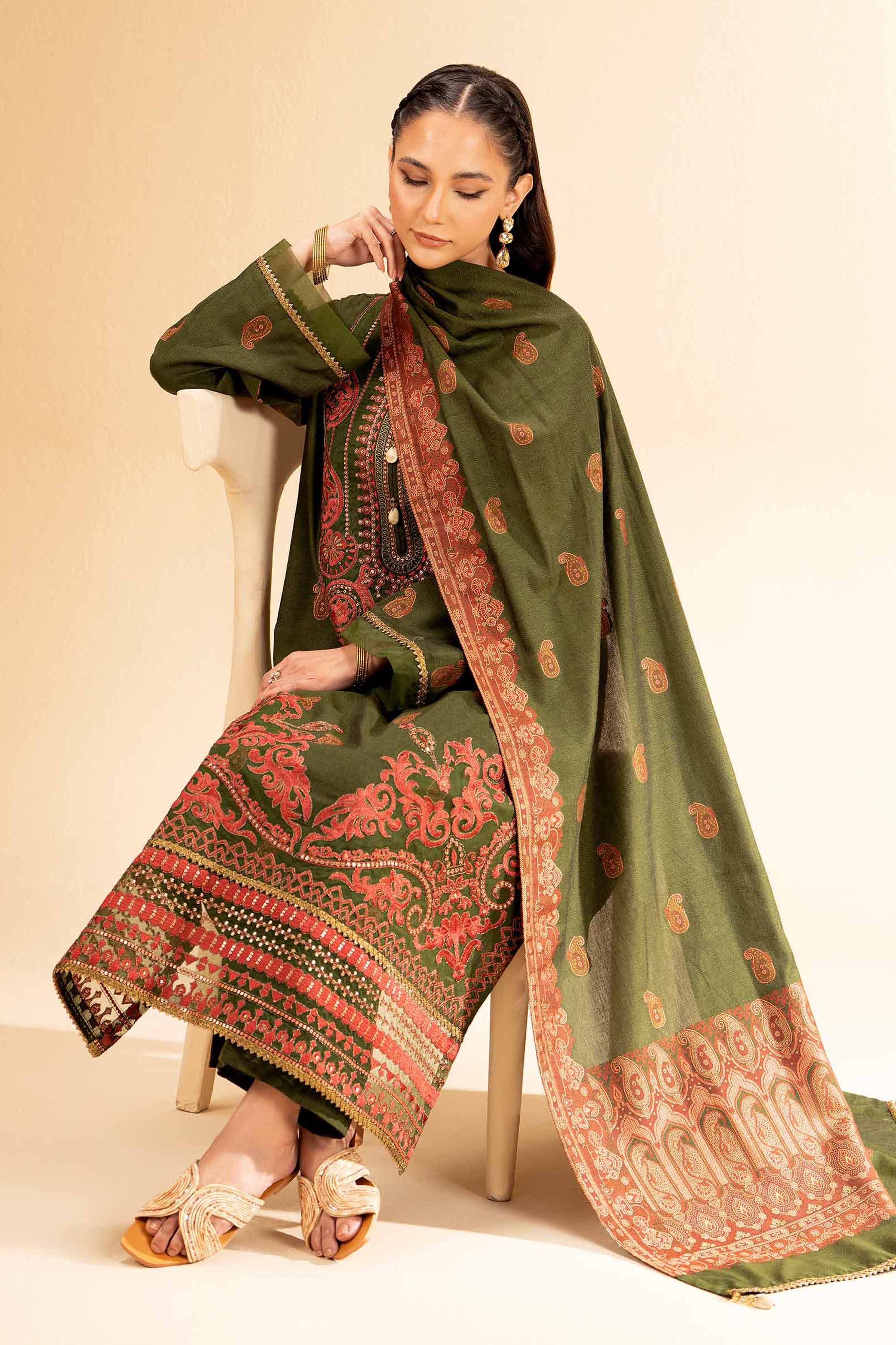 3 Piece - Jacquard Embroidered Suit - 42501404 for Women - Unstitched Collection | Nishat | Shop Online