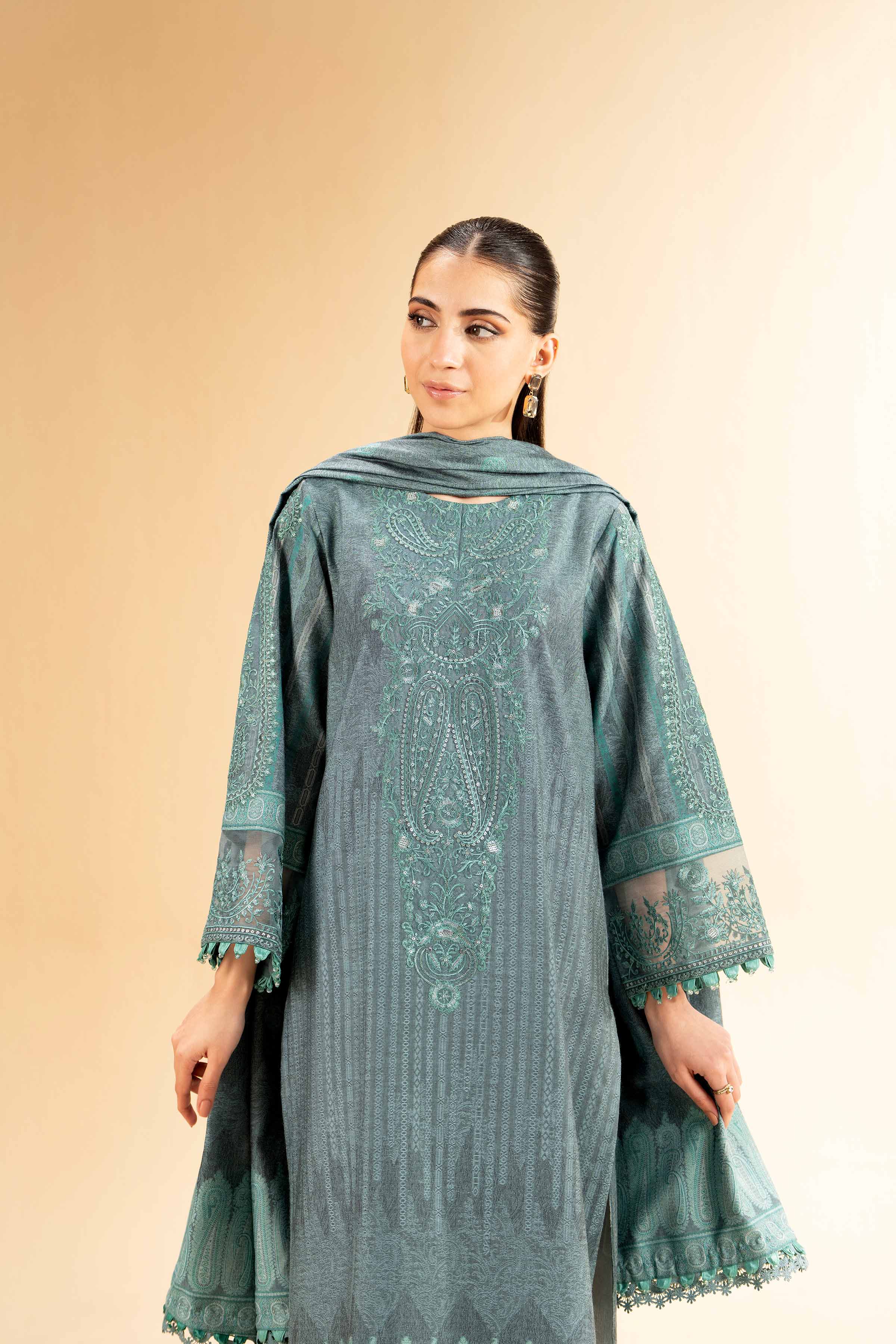 3 Piece - Jacquard Embroidered Suit - 42501405 for Women - Unstitched Collection | Nishat | Shop Online