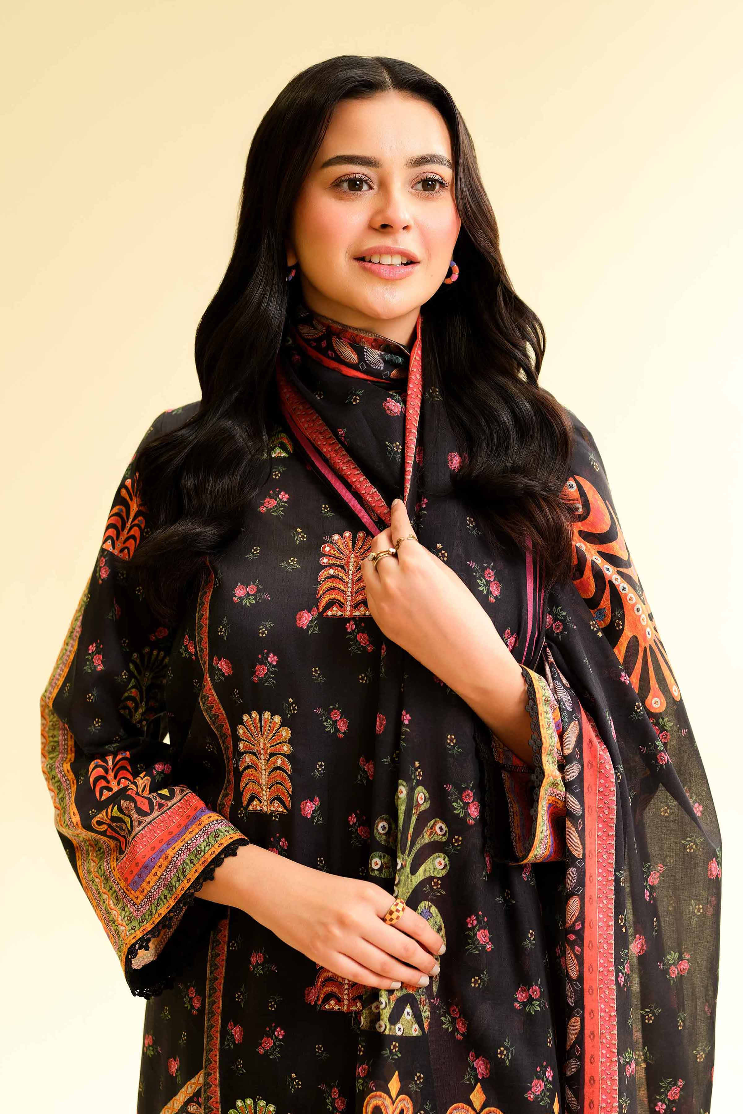 3 Piece - Digital Printed Embroidered Suit - 42501429 for Women - Unstitched Collection | Nishat | Shop Online