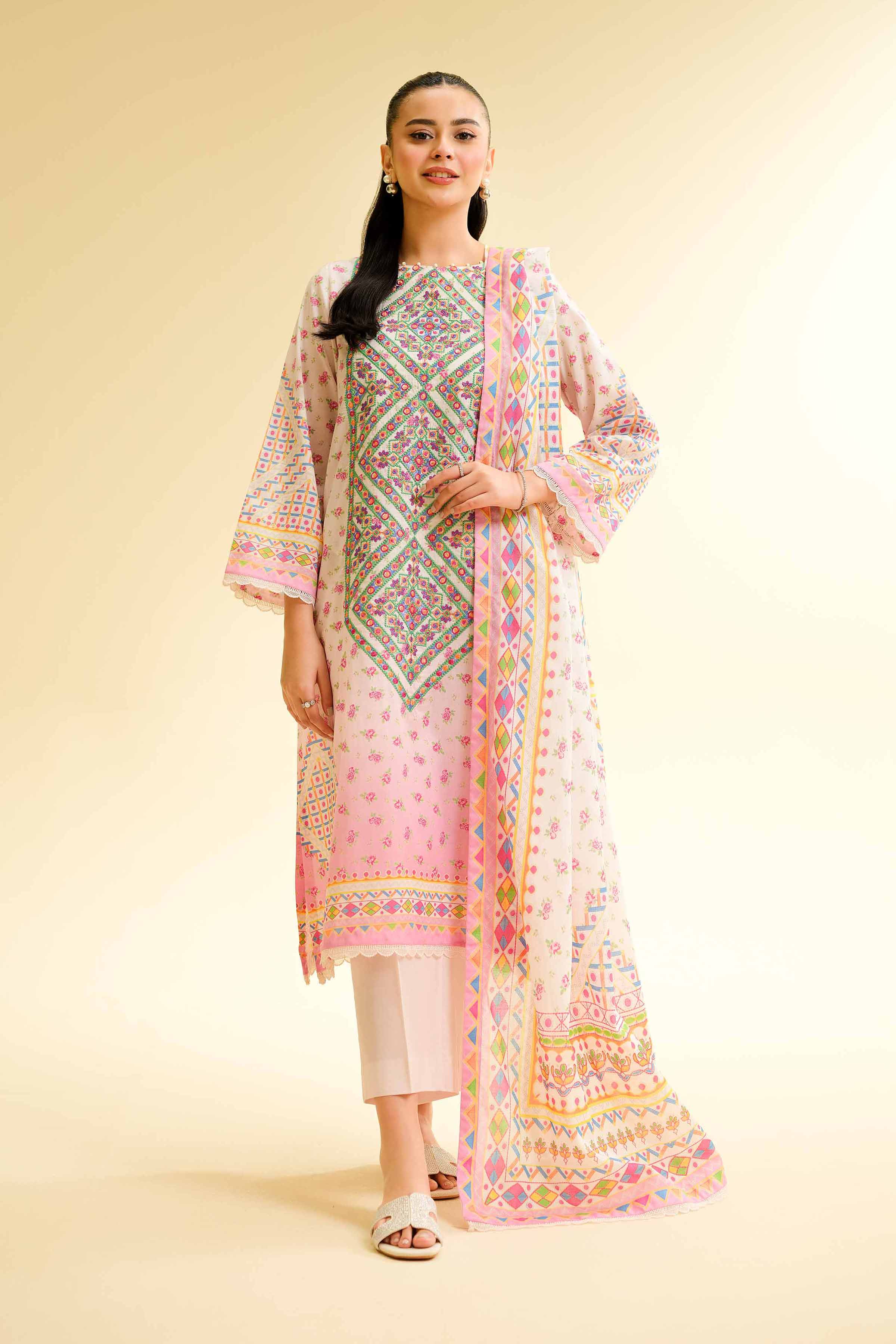 3 Piece - Digital Printed Embroidered Suit - 42501430 for Women - Unstitched Collection | Nishat | Shop Online
