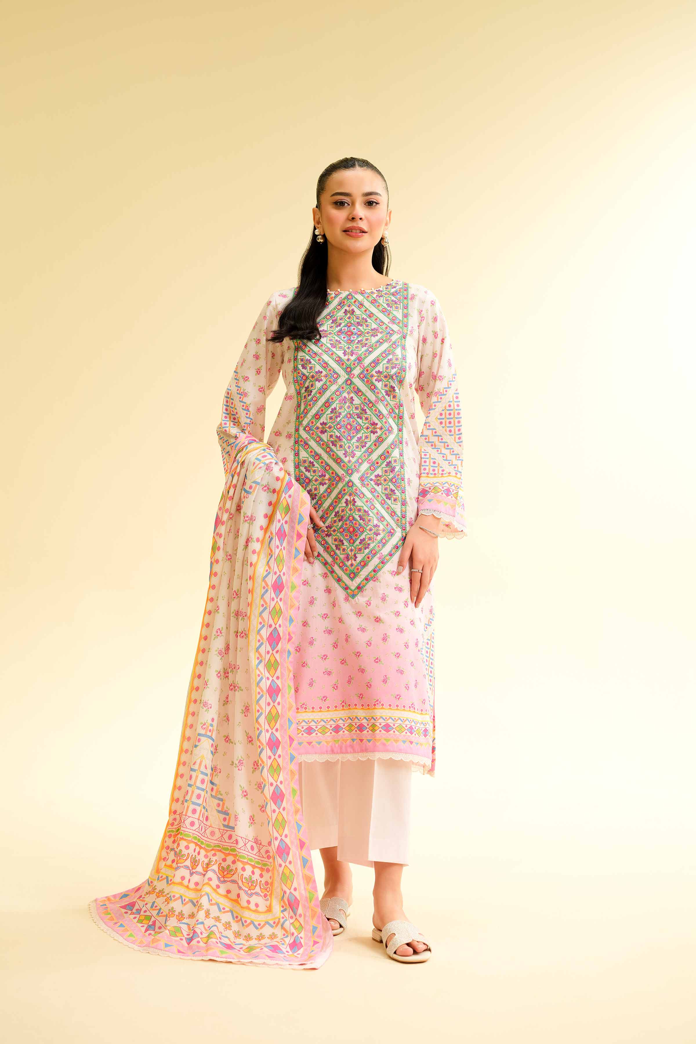 3 Piece - Digital Printed Embroidered Suit - 42501430 for Women - Unstitched Collection | Nishat | Shop Online