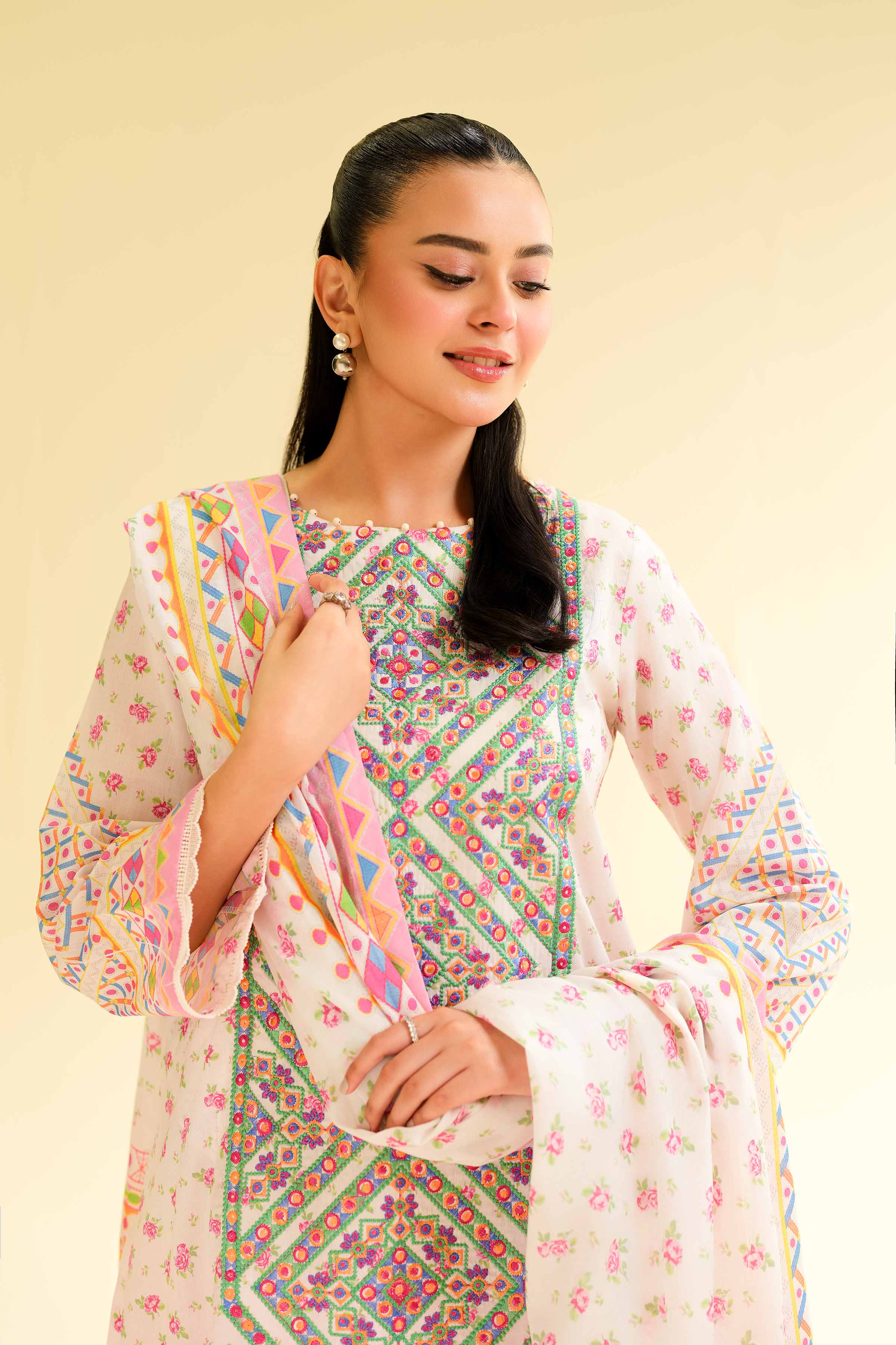 3 Piece - Digital Printed Embroidered Suit - 42501430 for Women - Unstitched Collection | Nishat | Shop Online
