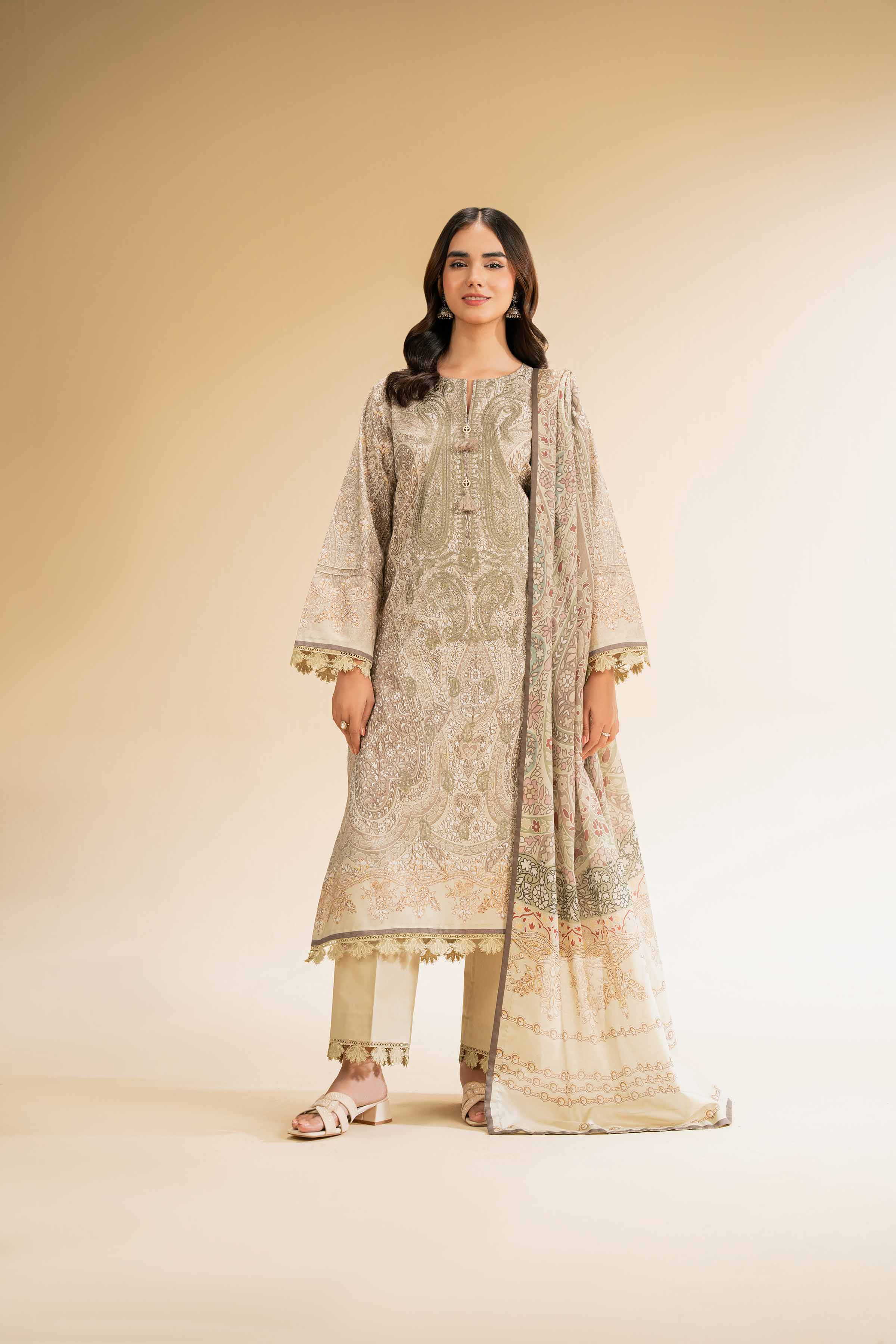 3 Piece - Digital Printed Embroidered Suit - 42501432 for Women - Unstitched Collection | Nishat | Shop Online