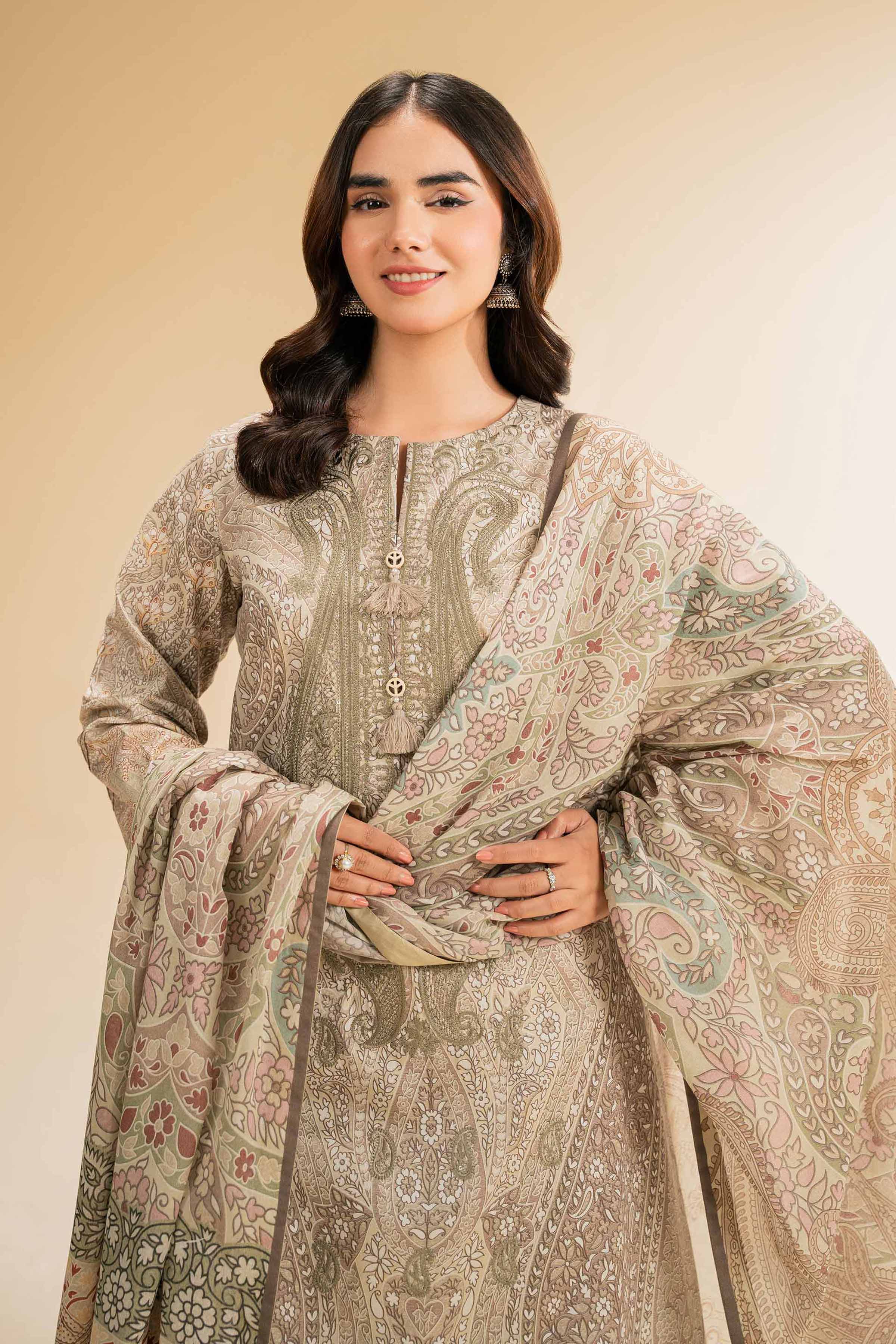 3 Piece - Digital Printed Embroidered Suit - 42501432 for Women - Unstitched Collection | Nishat | Shop Online