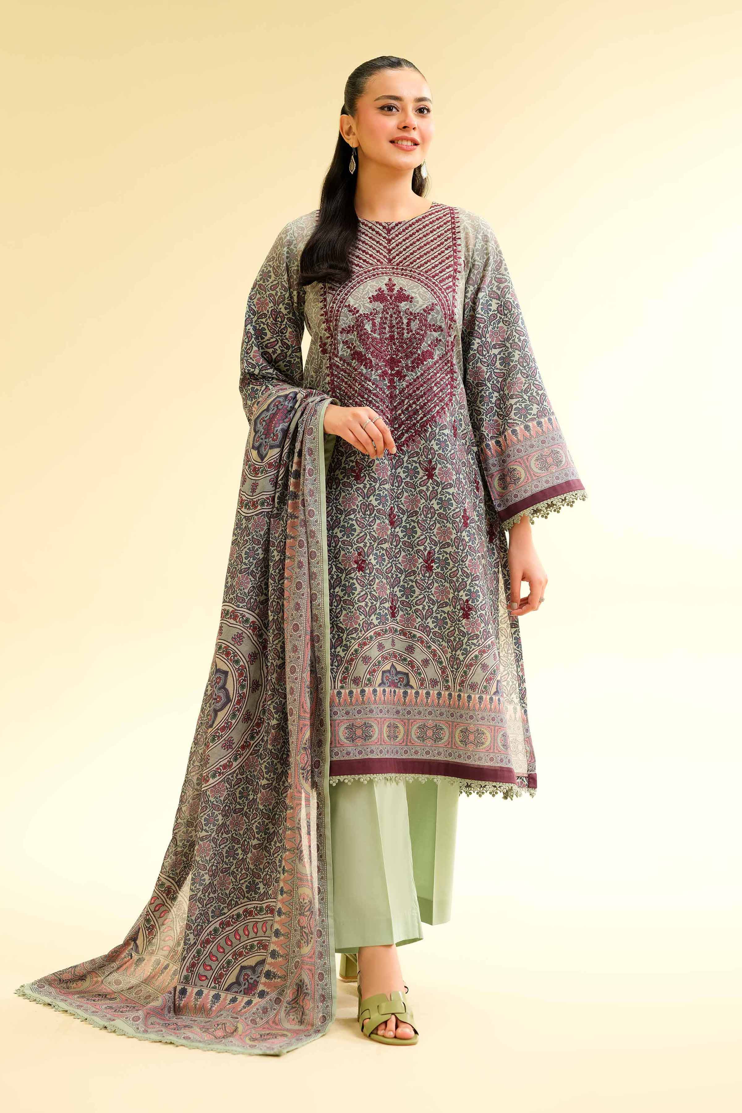 3 Piece - Digital Printed Embroidered Suit - 42501433 for Women - Unstitched Collection | Nishat | Shop Online
