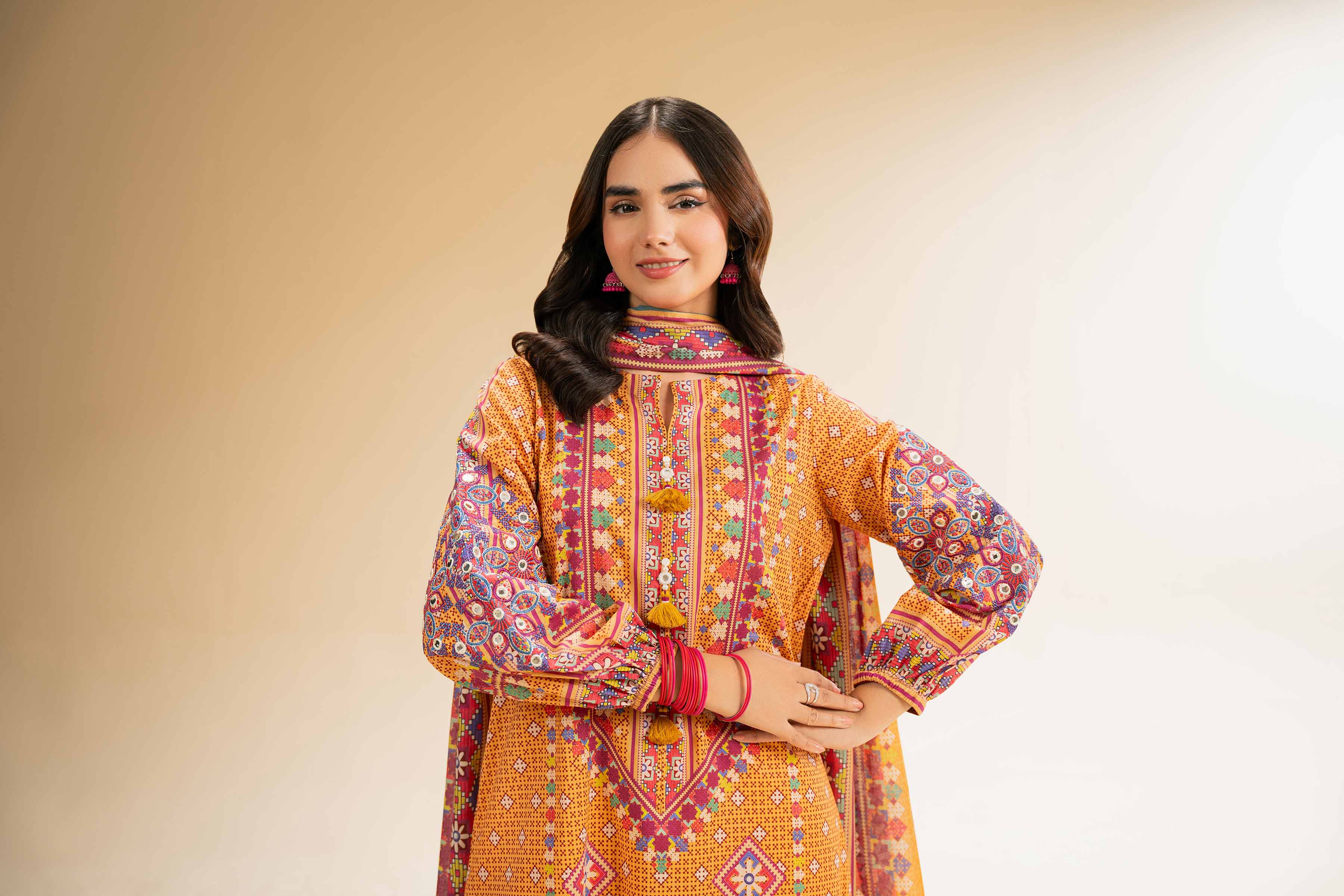 3 Piece - Digital Printed Embroidered Suit - 42501434 for Women - Unstitched Collection | Nishat | Shop Online