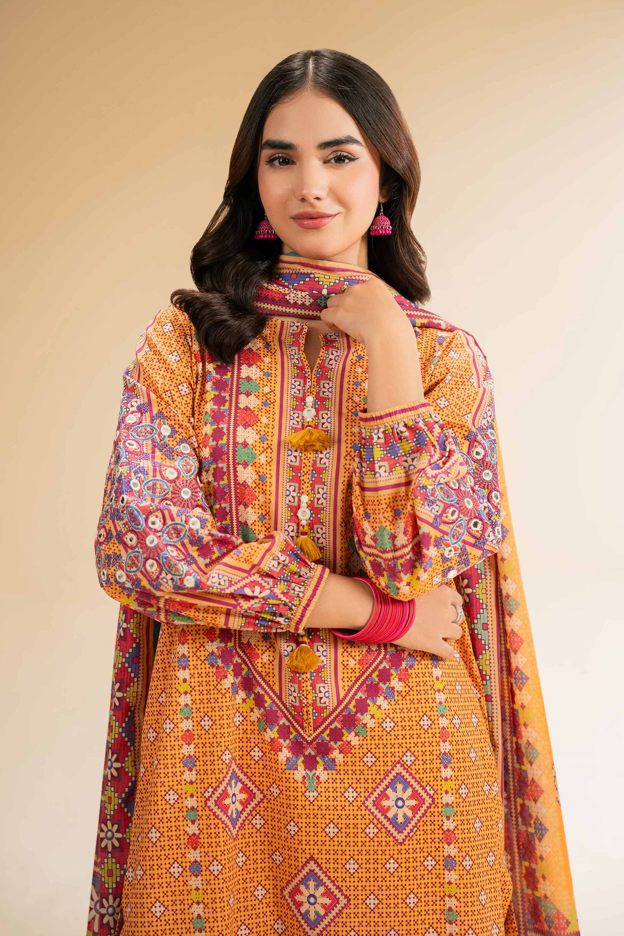 3 Piece - Digital Printed Embroidered Suit - 42501434 for Women - Unstitched Collection | Nishat | Shop Online