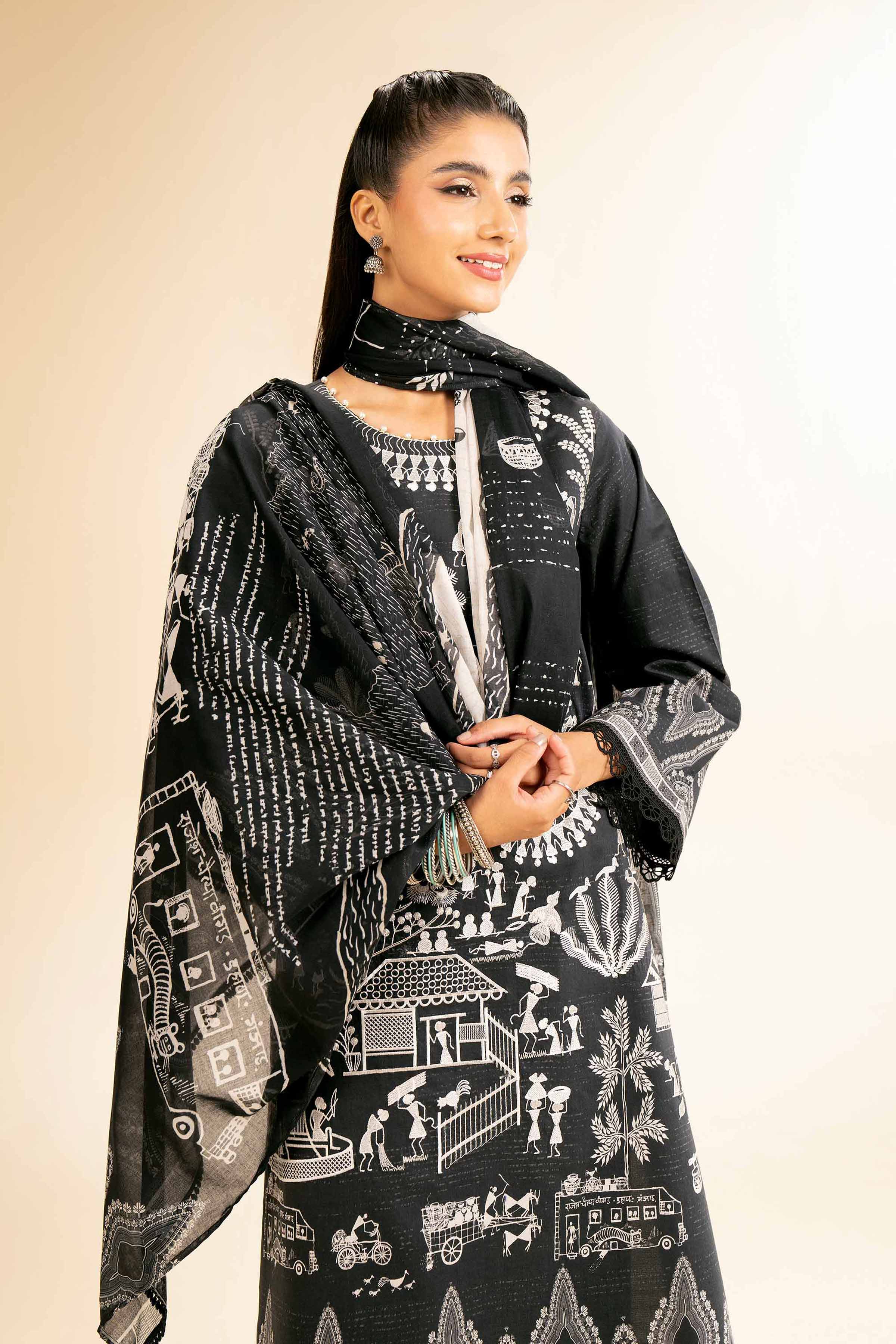 3 Piece - Digital Printed Embroidered Suit - 42501435 for Women - Unstitched Collection | Nishat | Shop Online