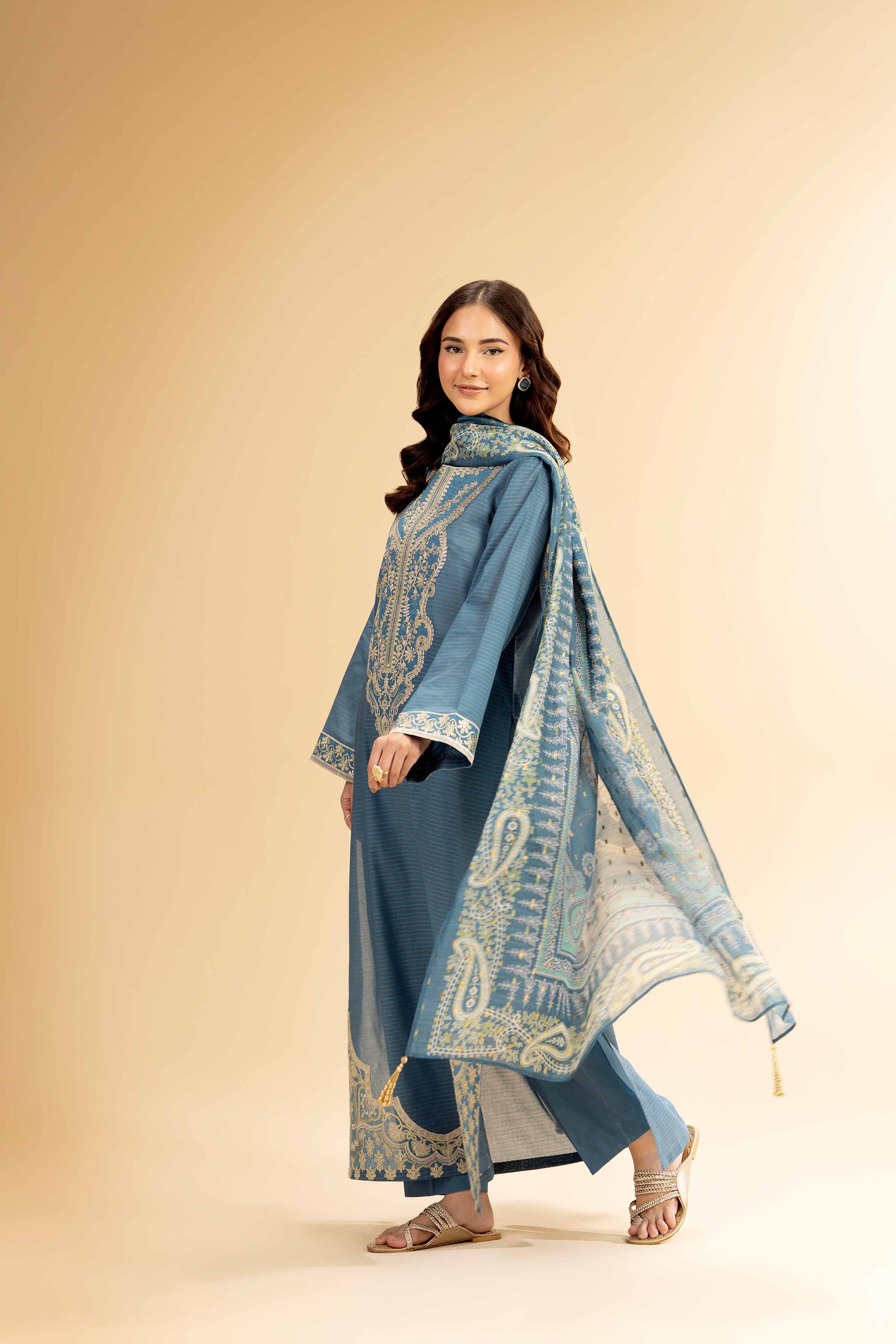 3 Piece - Embroidered Suit - 42501439 for Women - Unstitched Collection | Nishat | Shop Online
