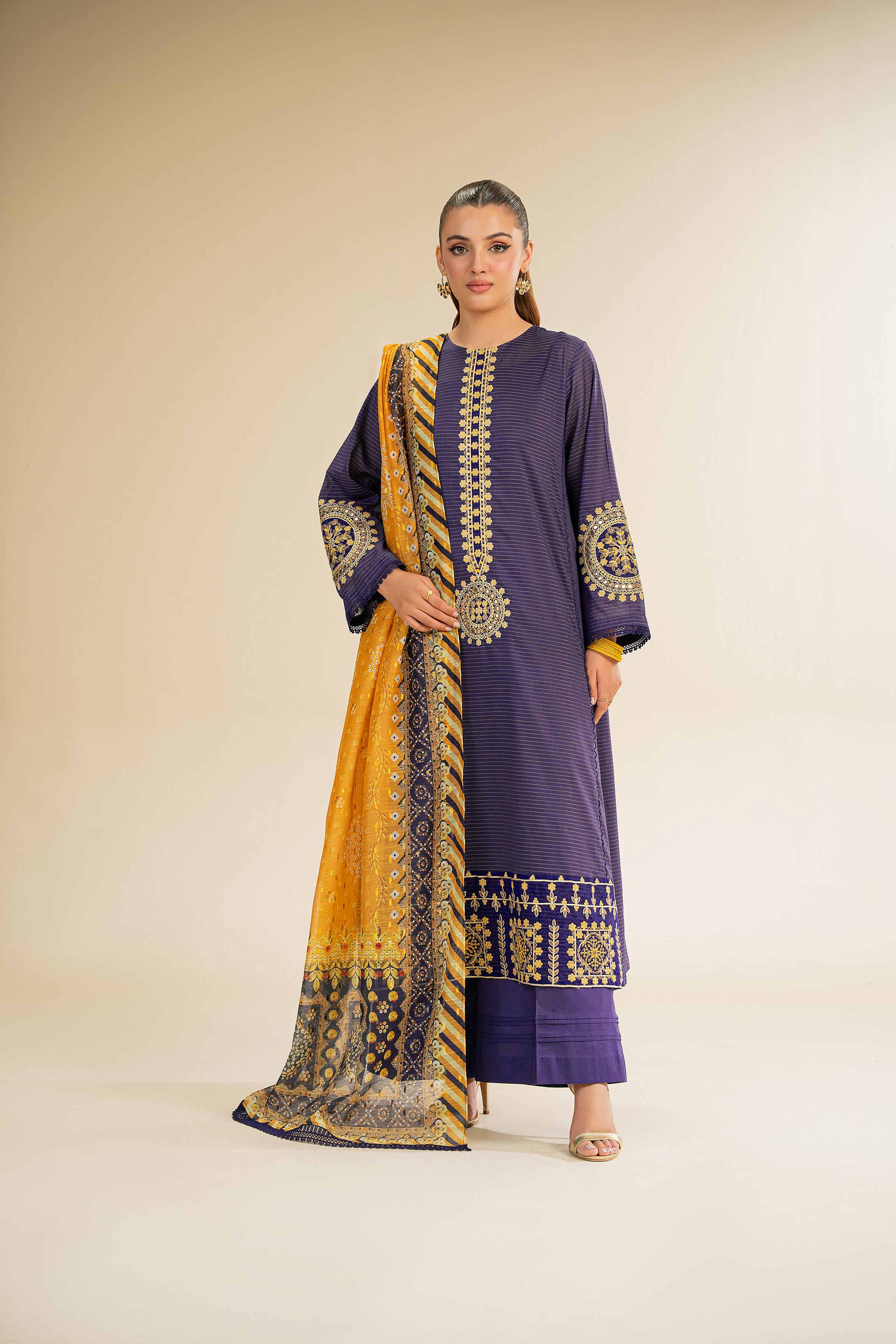 3 Piece - Embroidered Suit - 42501442 for Women - Unstitched Collection | Nishat | Shop Online
