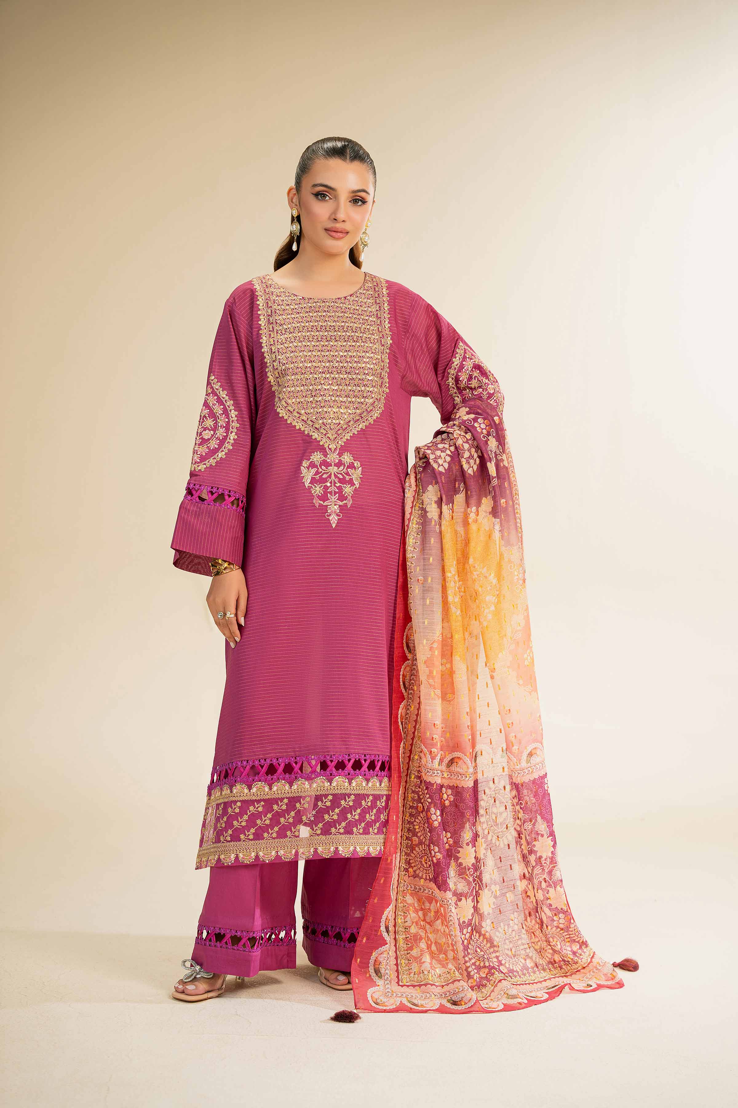 3 Piece - Embroidered Suit - 42501443 for Women - Unstitched Collection | Nishat | Shop Online