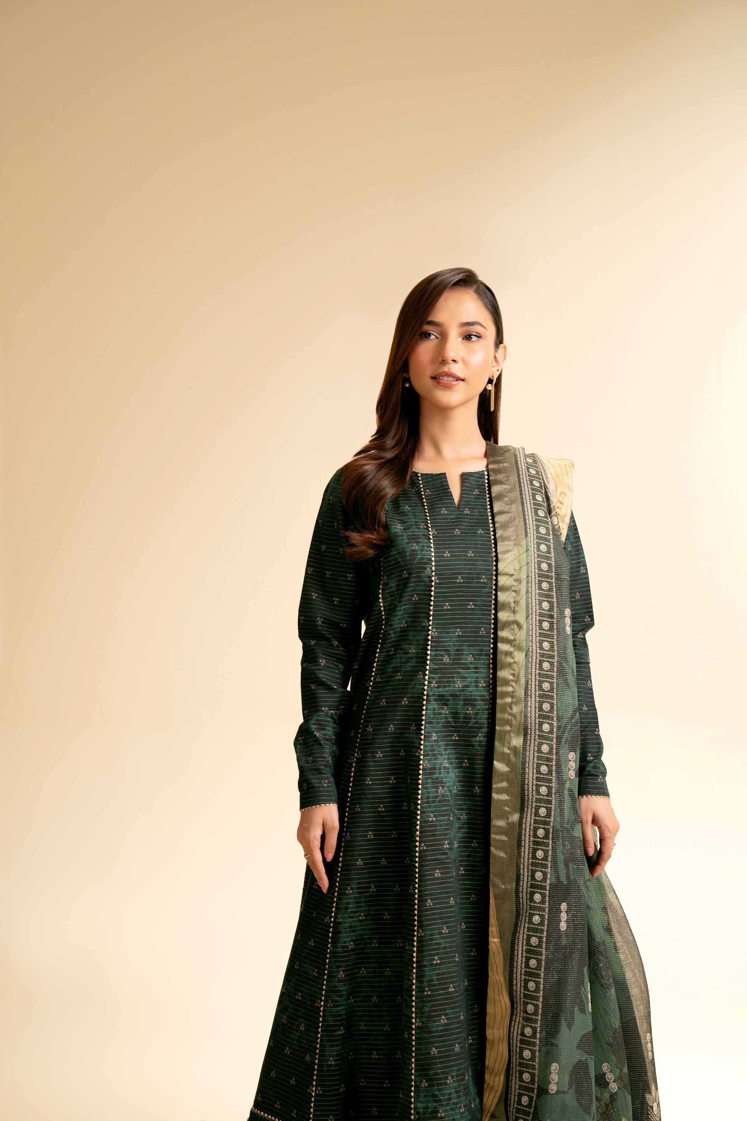 3 Piece - Printed With Gotta Laces Suit - 42501453 for Women - Unstitched Collection | Nishat | Shop Online