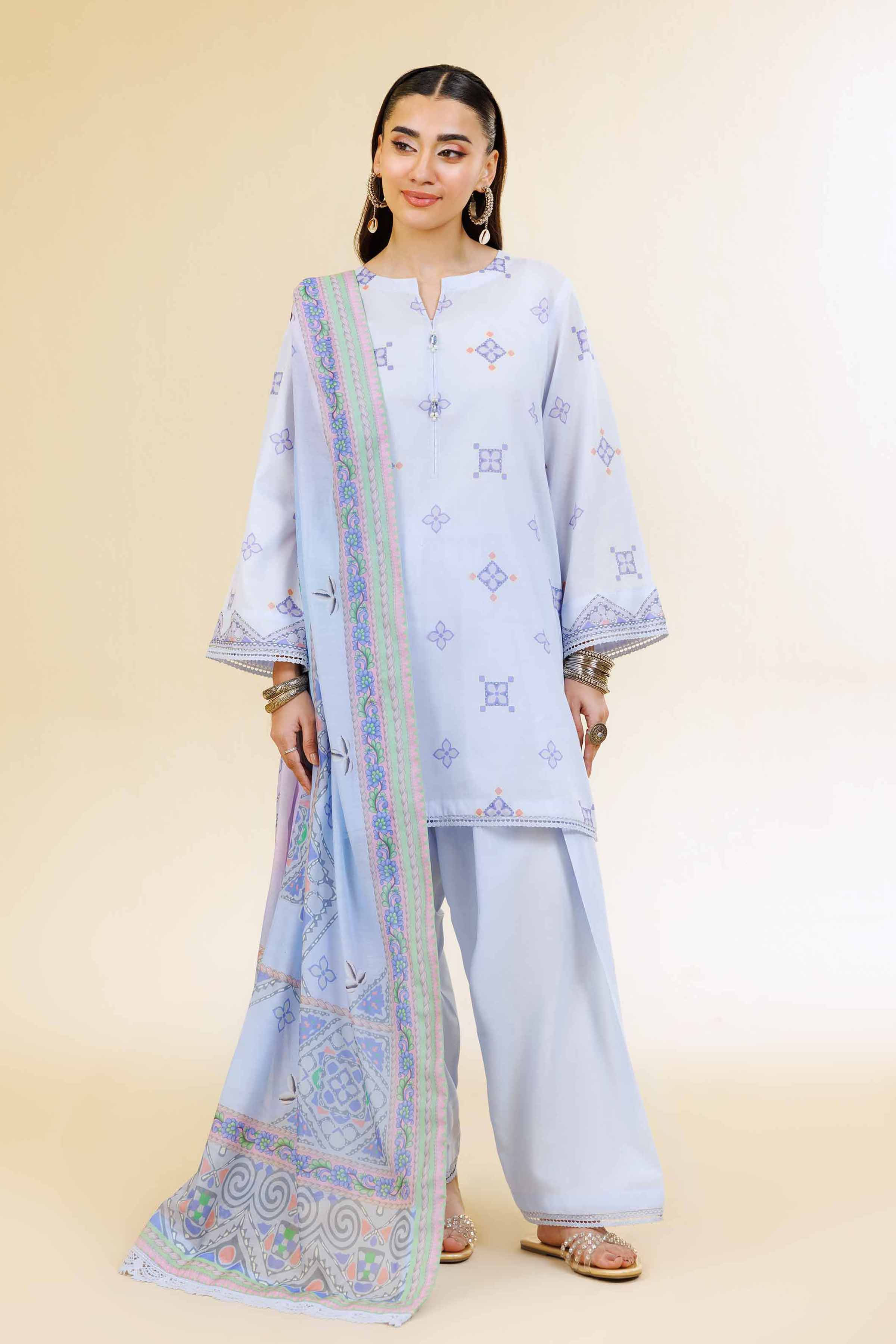3 Piece - Printed Suit - 42501457 for Women - Unstitched Collection | Nishat | Shop Online