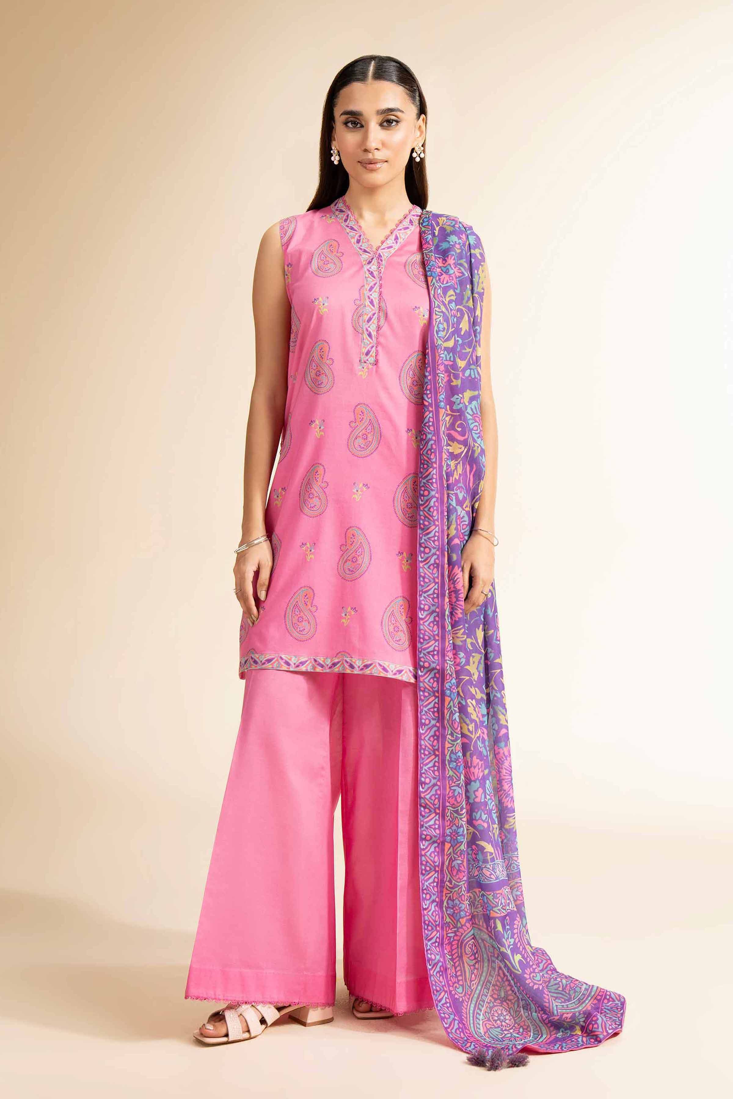3 Piece - Printed Suit - 42501459 for Women - Unstitched Collection | Nishat | Shop Online