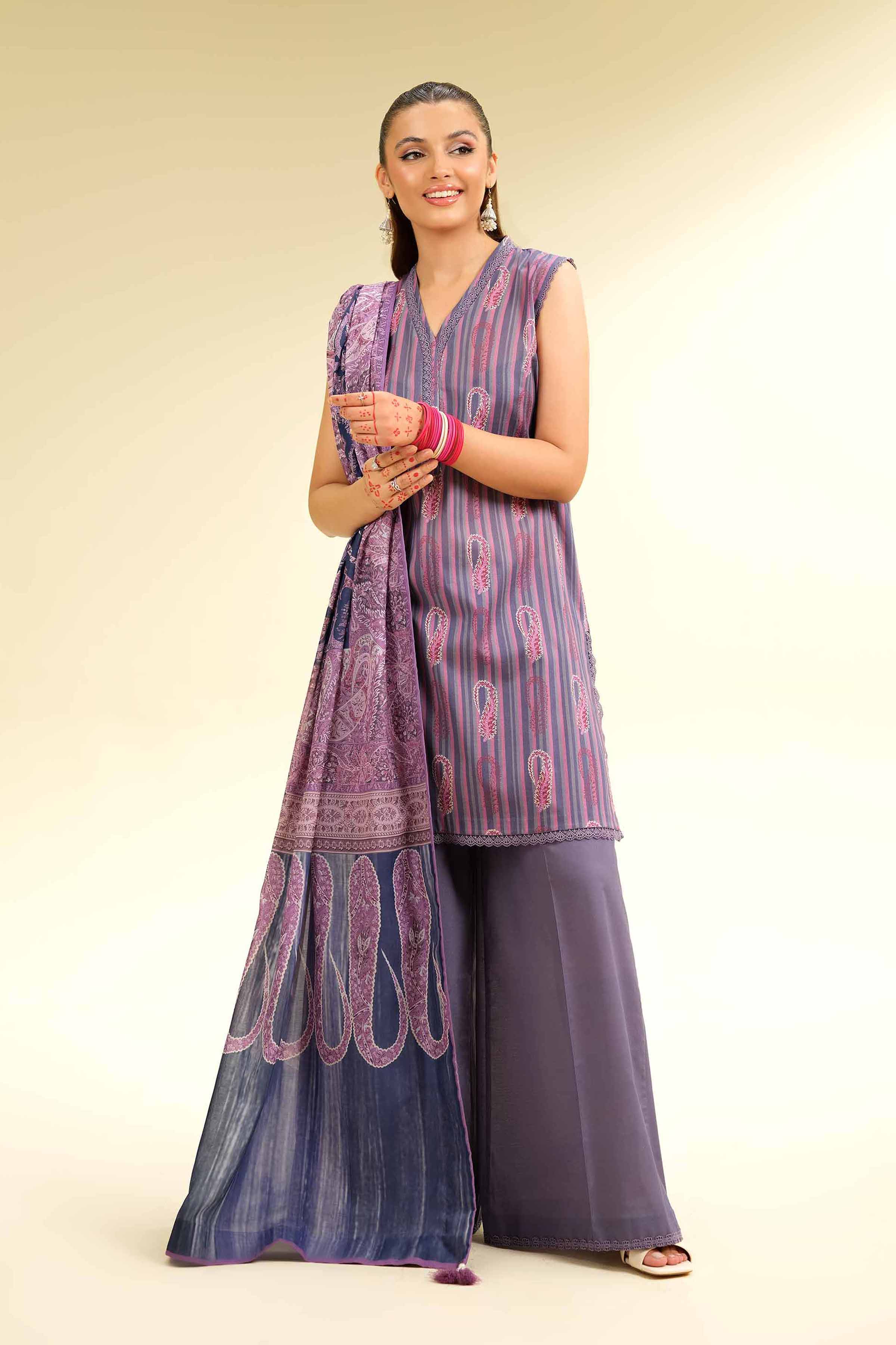 3 Piece - Printed Suit - 42501469 for Women - Unstitched Collection | Nishat | Shop Online