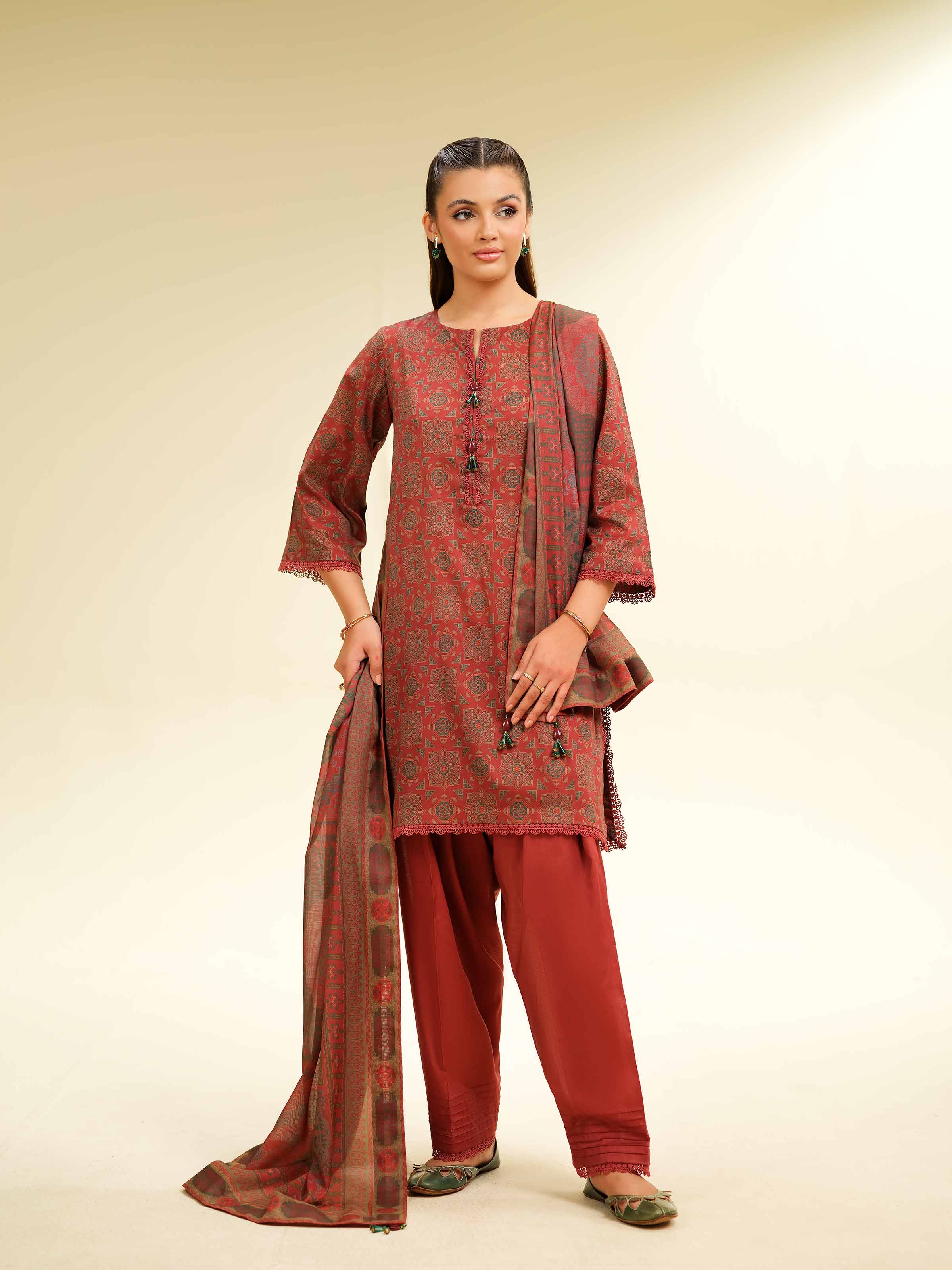 3 Piece - Printed Suit - 42501470 for Women - Unstitched Collection | Nishat | Shop Online