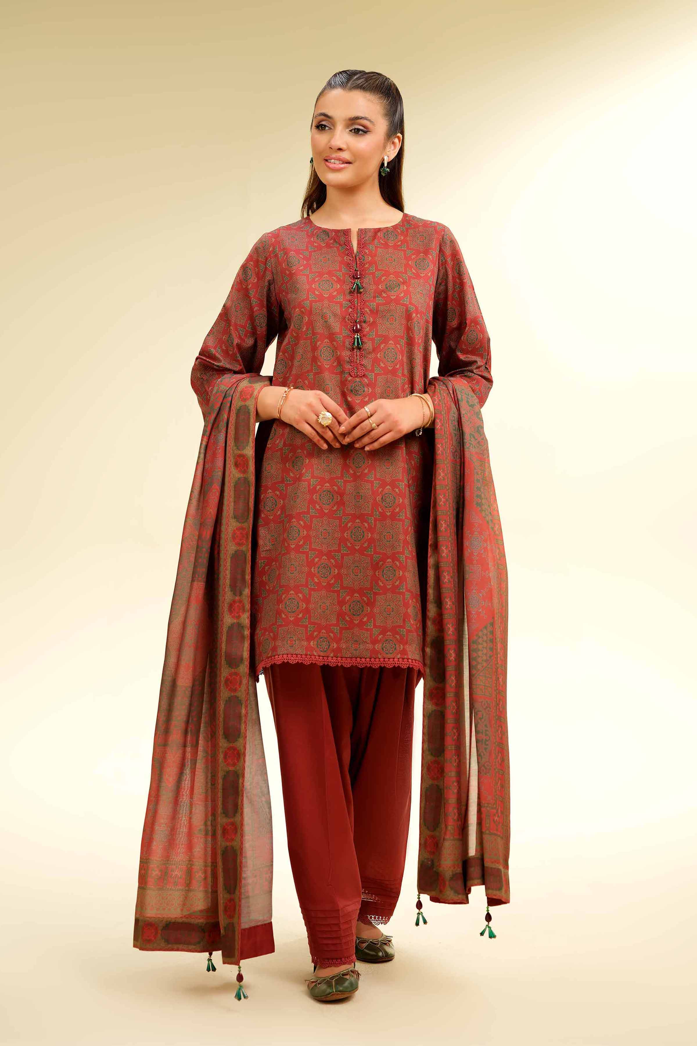 3 Piece - Printed Suit - 42501470 for Women - Unstitched Collection | Nishat | Shop Online