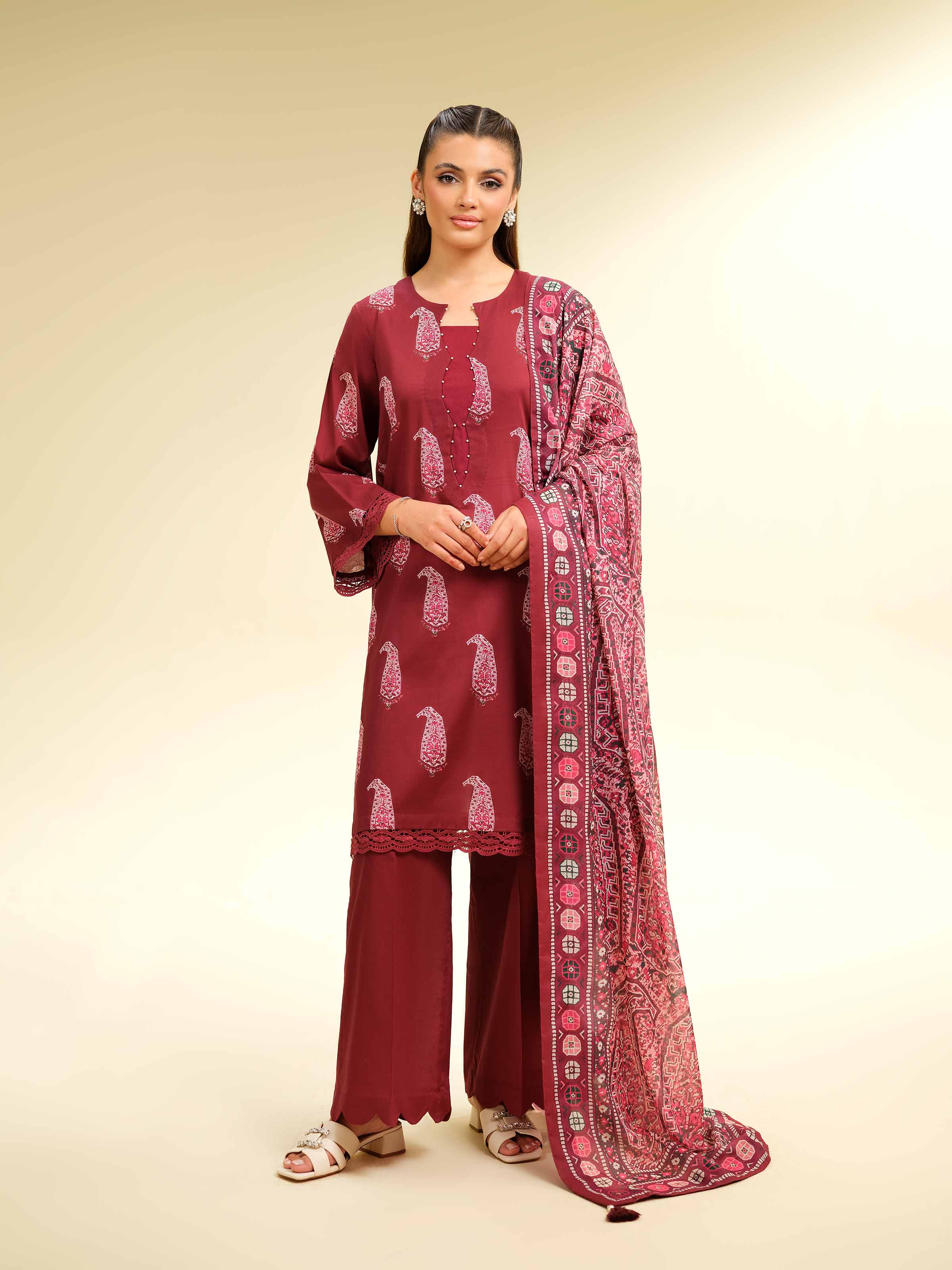 3 Piece - Printed Suit - 42501472 for Women - Unstitched Collection | Nishat | Shop Online