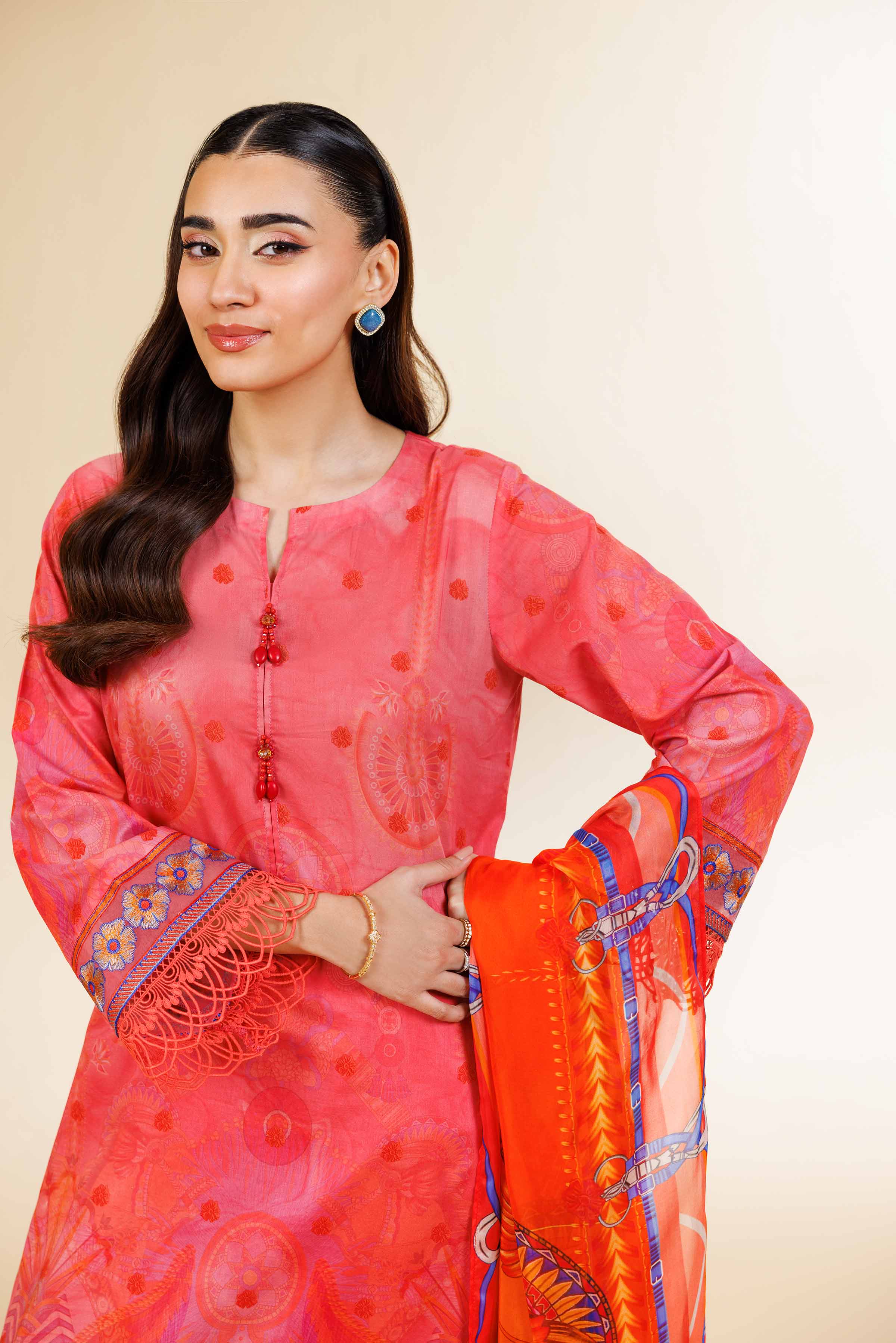 3 Piece - Digital Printed Embroidered Suit - 42501478 for Women - Unstitched Collection | Nishat | Shop Online