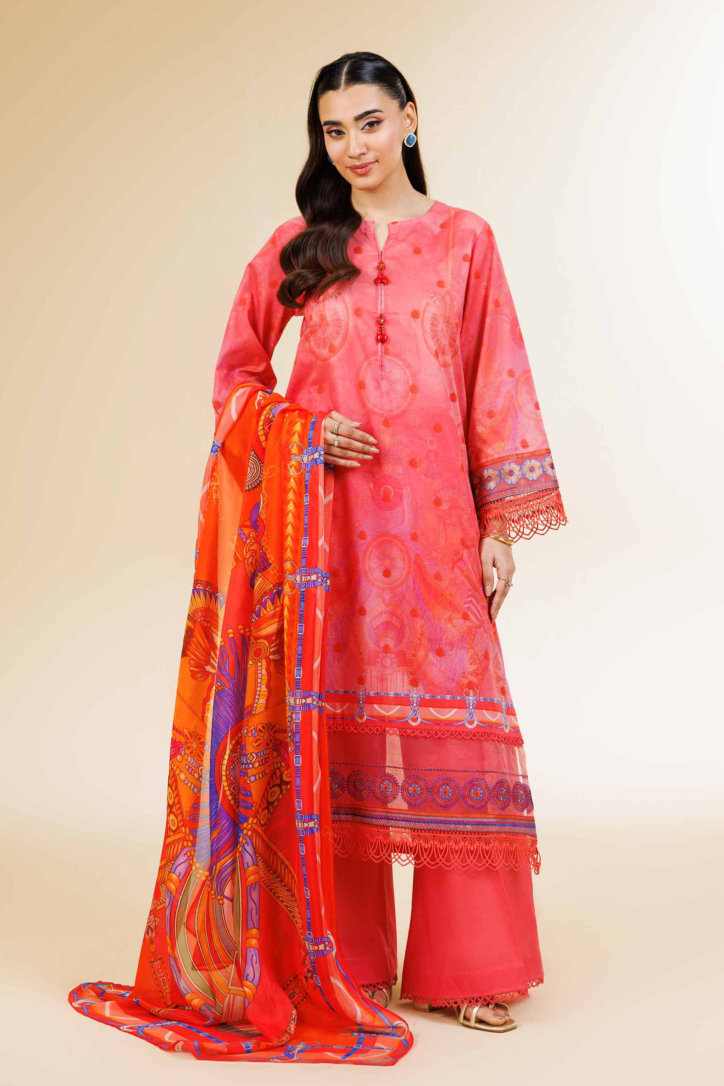 3 Piece - Digital Printed Embroidered Suit - 42501478 for Women - Unstitched Collection | Nishat | Shop Online
