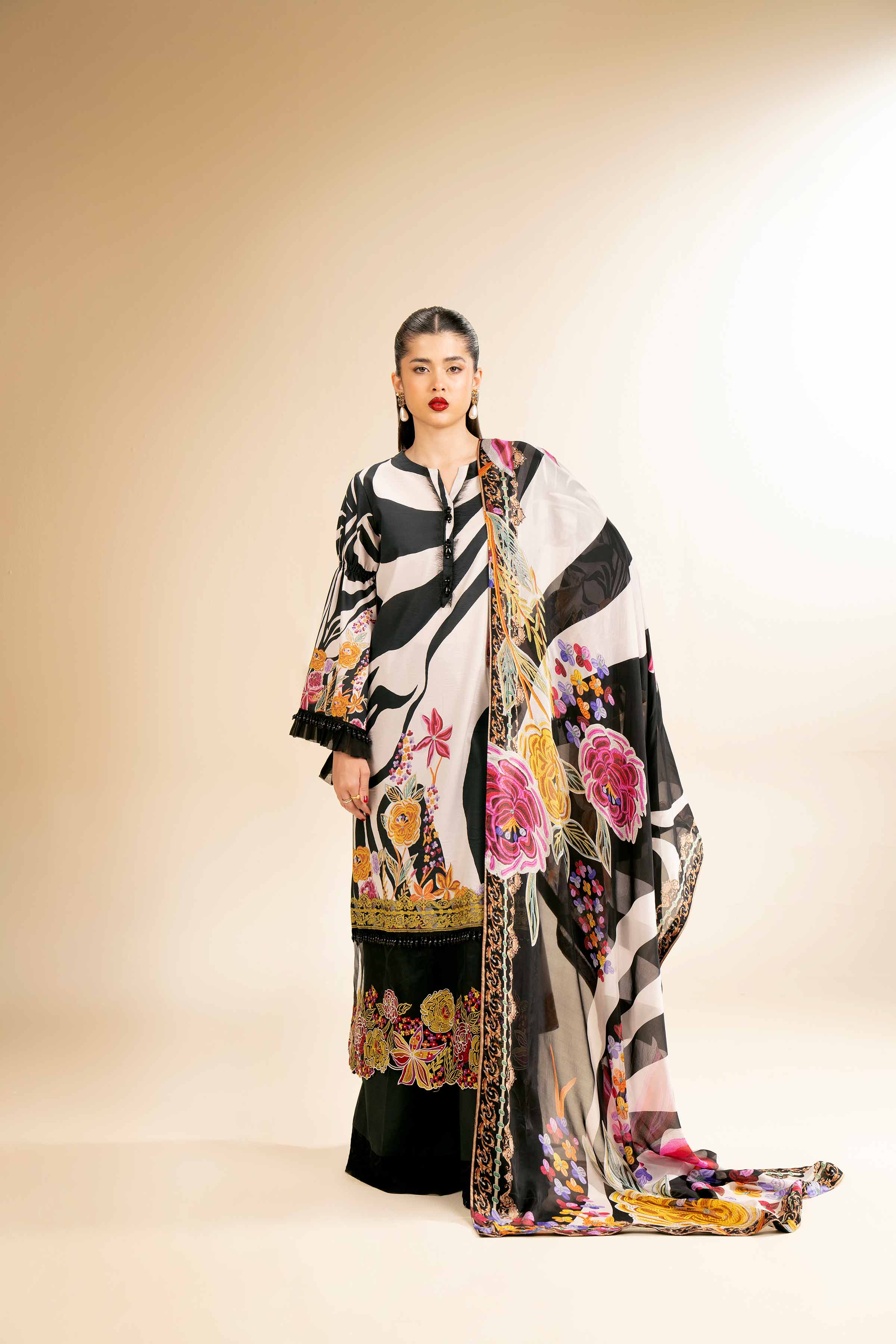3 Piece - Digital Printed Embroidered Suit - 42501480 for Women - Unstitched Collection | Nishat | Shop Online