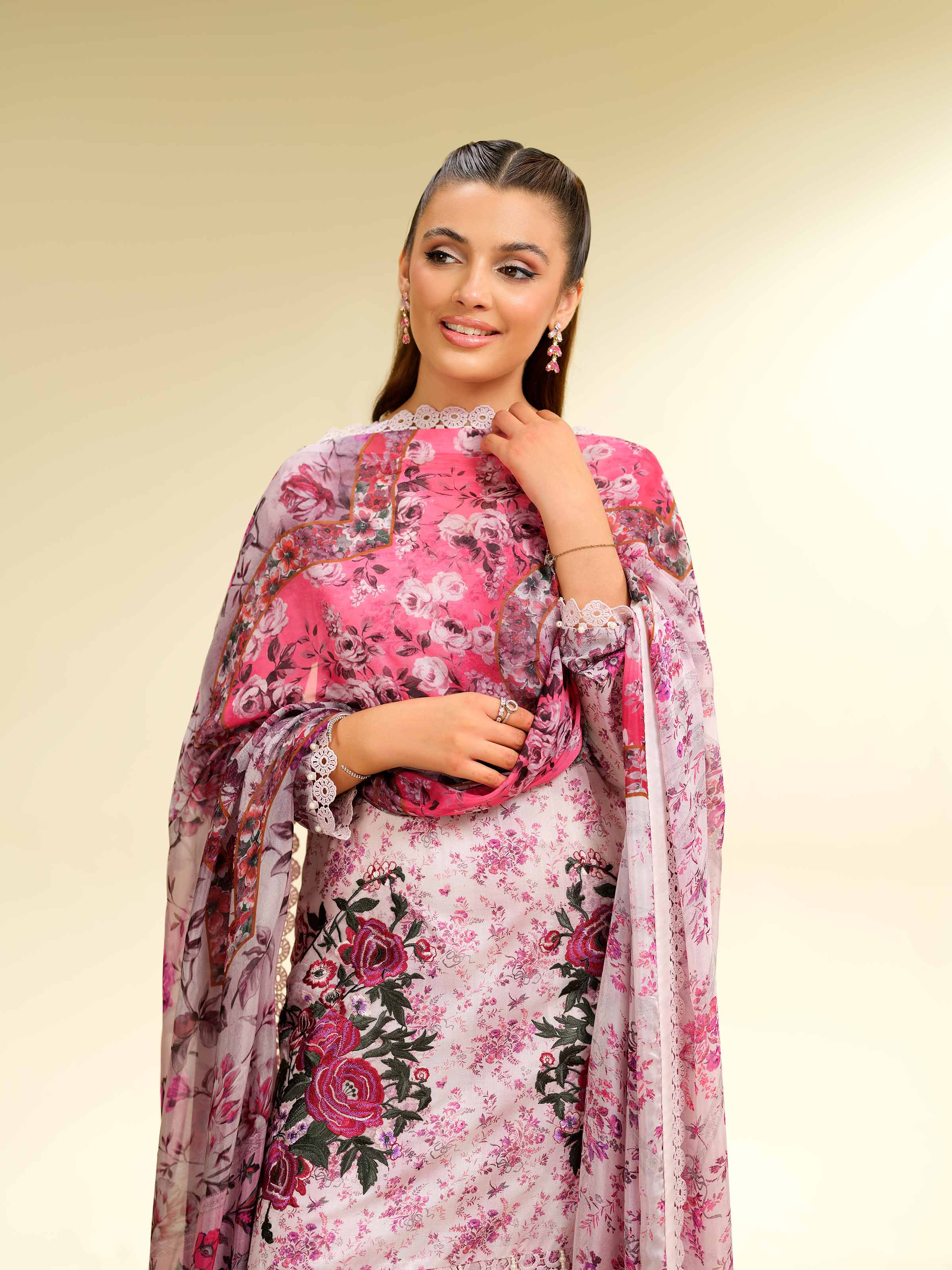 3 Piece - Digital Printed Embroidered Suit - 42501484 for Women - Unstitched Collection | Nishat | Shop Online