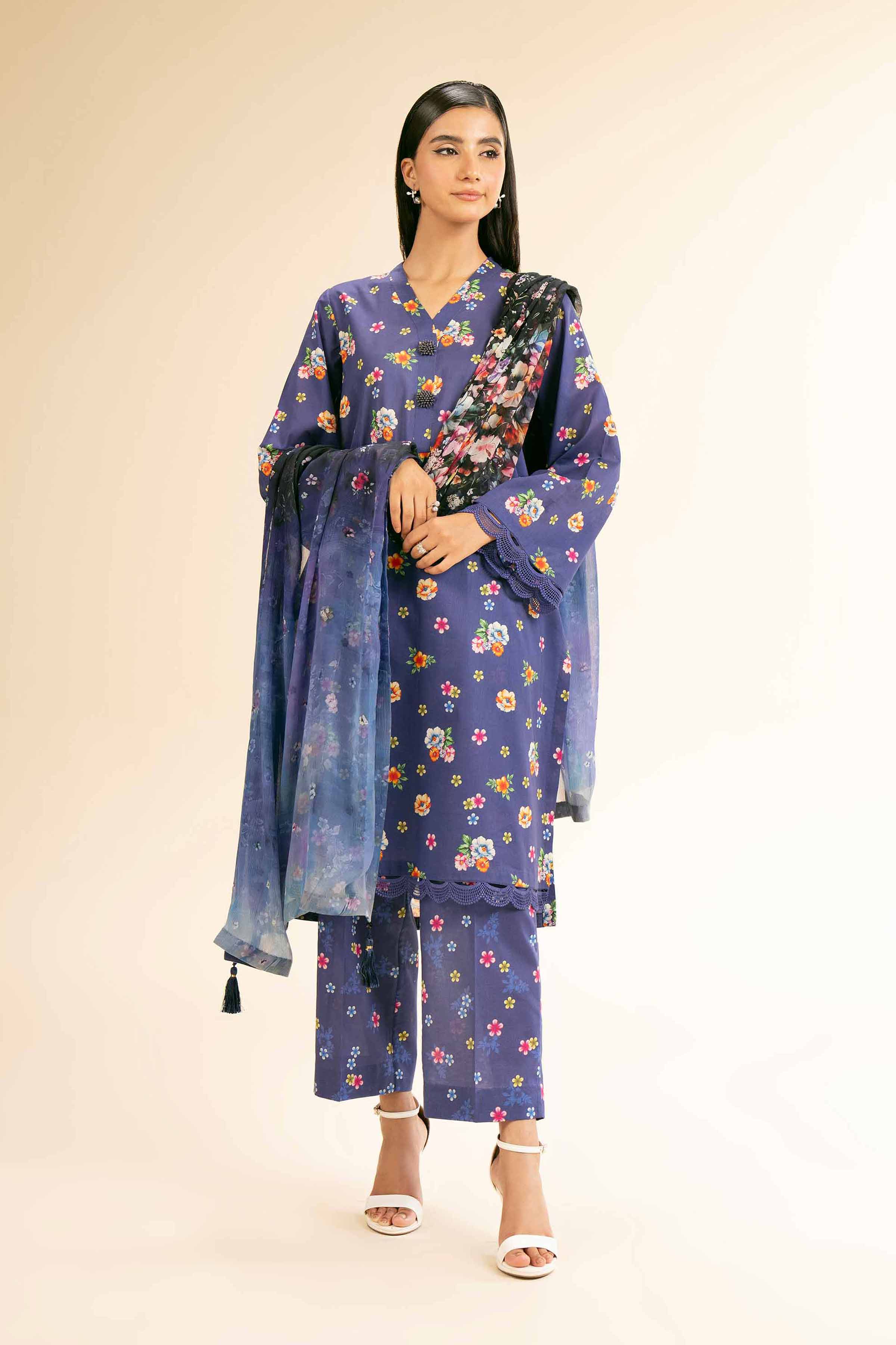 3 Piece - Printed Suit - 42501486 for Women - Unstitched Collection | Nishat | Shop Online