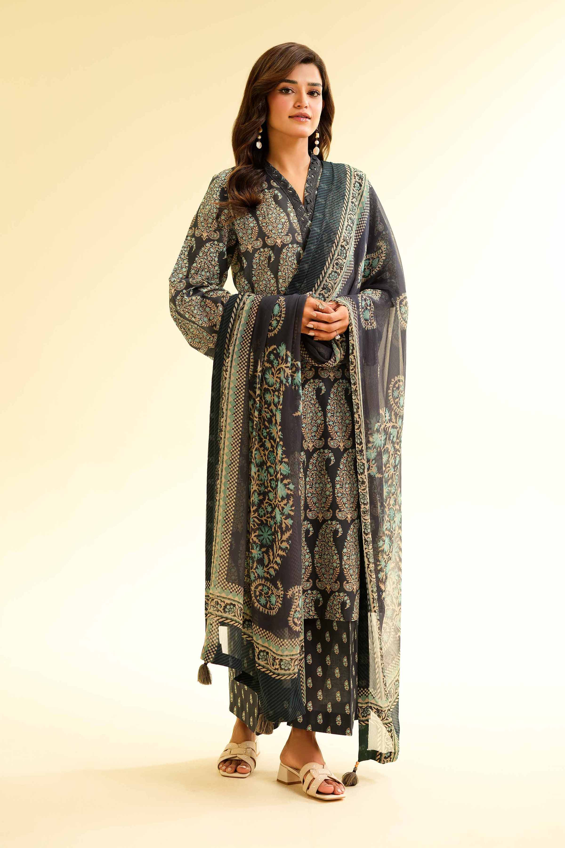 3 Piece - Printed Suit - 42501495 for Women - Unstitched Collection | Nishat | Shop Online