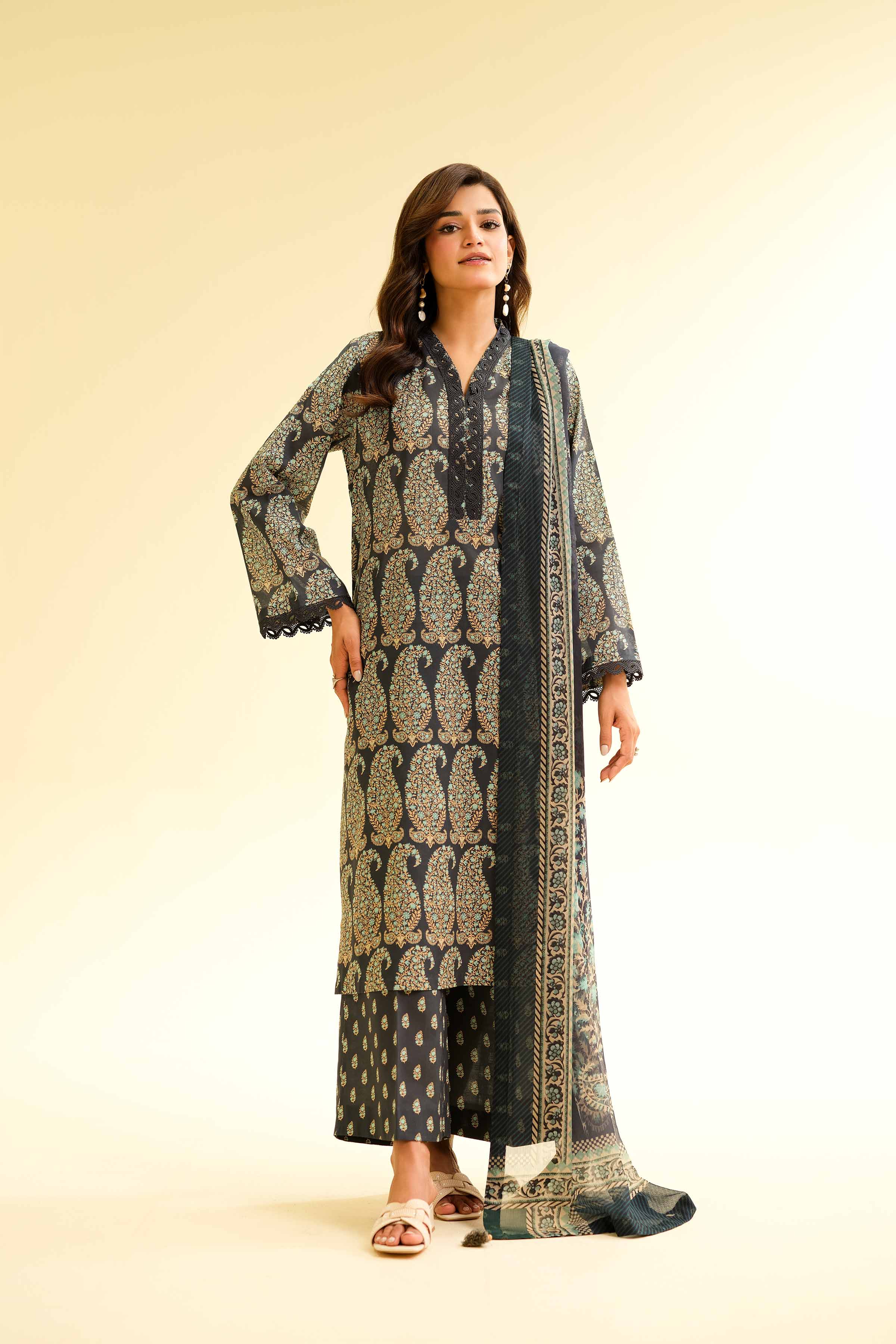 3 Piece - Printed Suit - 42501495 for Women - Unstitched Collection | Nishat | Shop Online