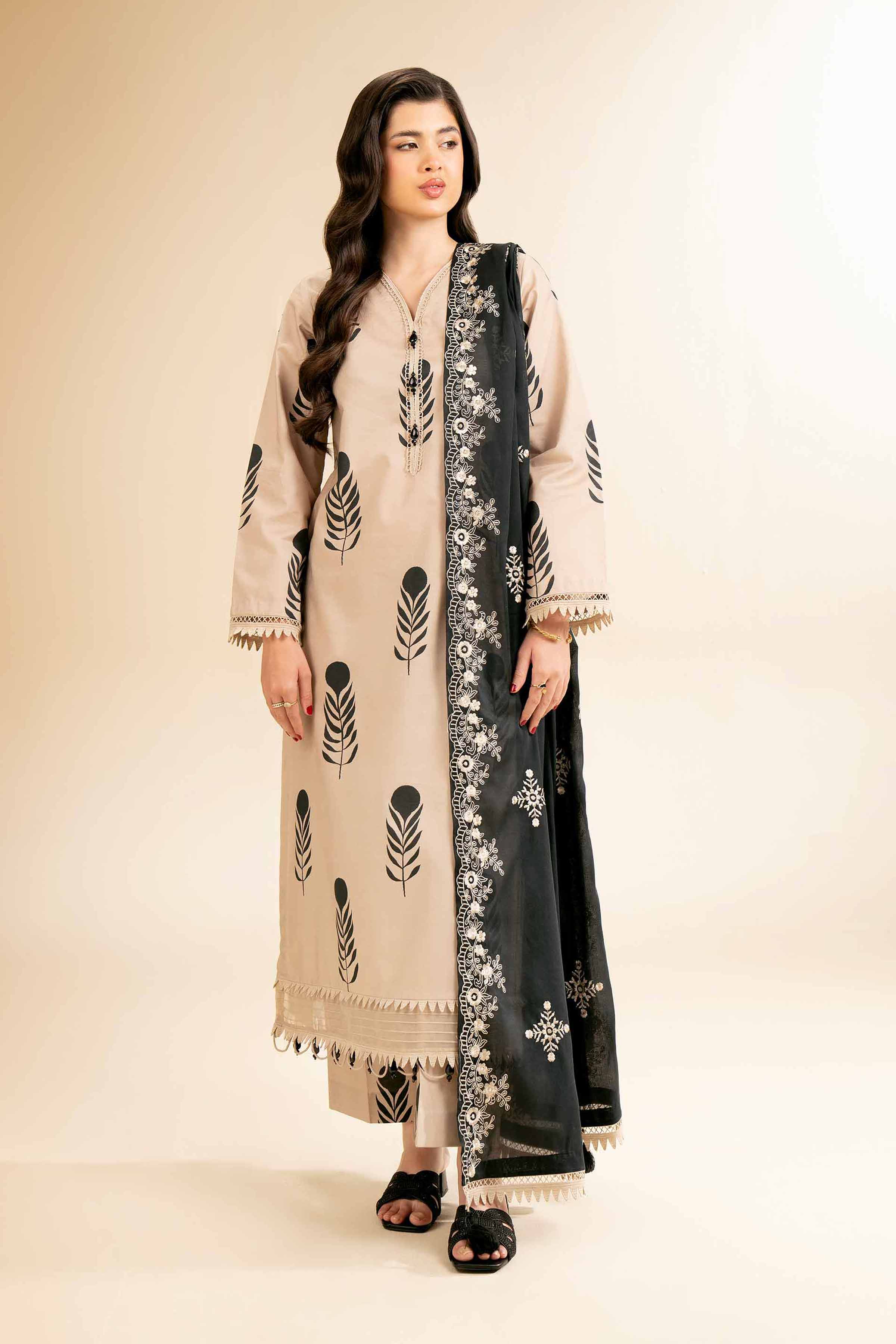 3 Piece - Printed Embroidered Suit - 42501500 for Women - Unstitched Collection | Nishat | Shop Online
