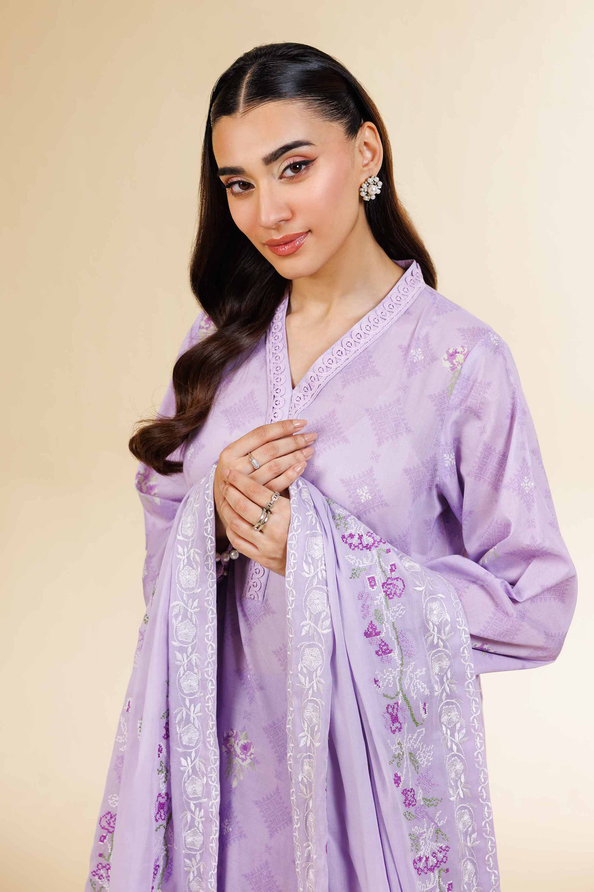 3 Piece - Printed Embroidered Suit - 42501504 for Women - Unstitched Collection | Nishat | Shop Online