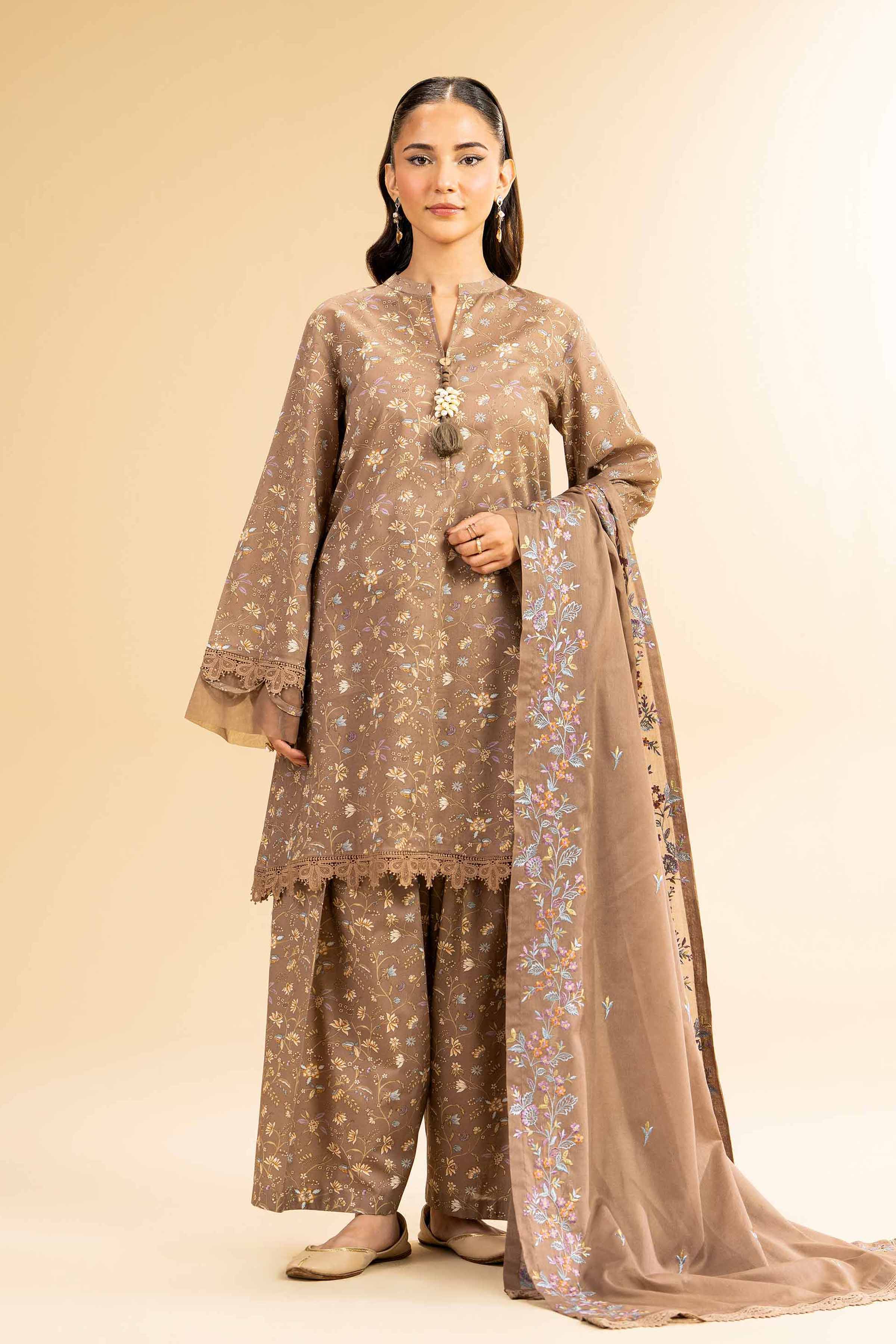 3 Piece - Printed Embroidered Suit - 42501505 for Women - Unstitched Collection | Nishat | Shop Online