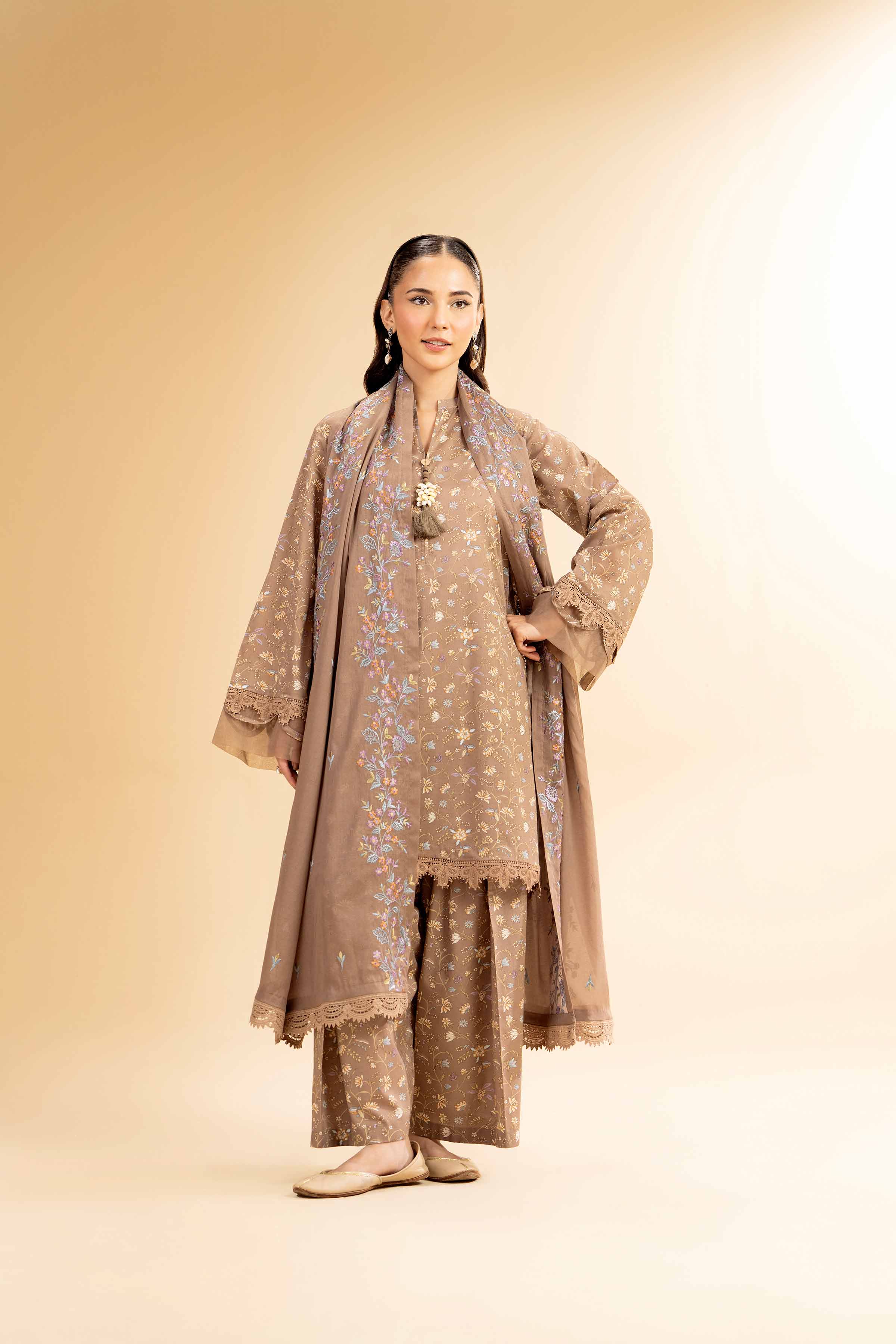3 Piece - Printed Embroidered Suit - 42501505 for Women - Unstitched Collection | Nishat | Shop Online