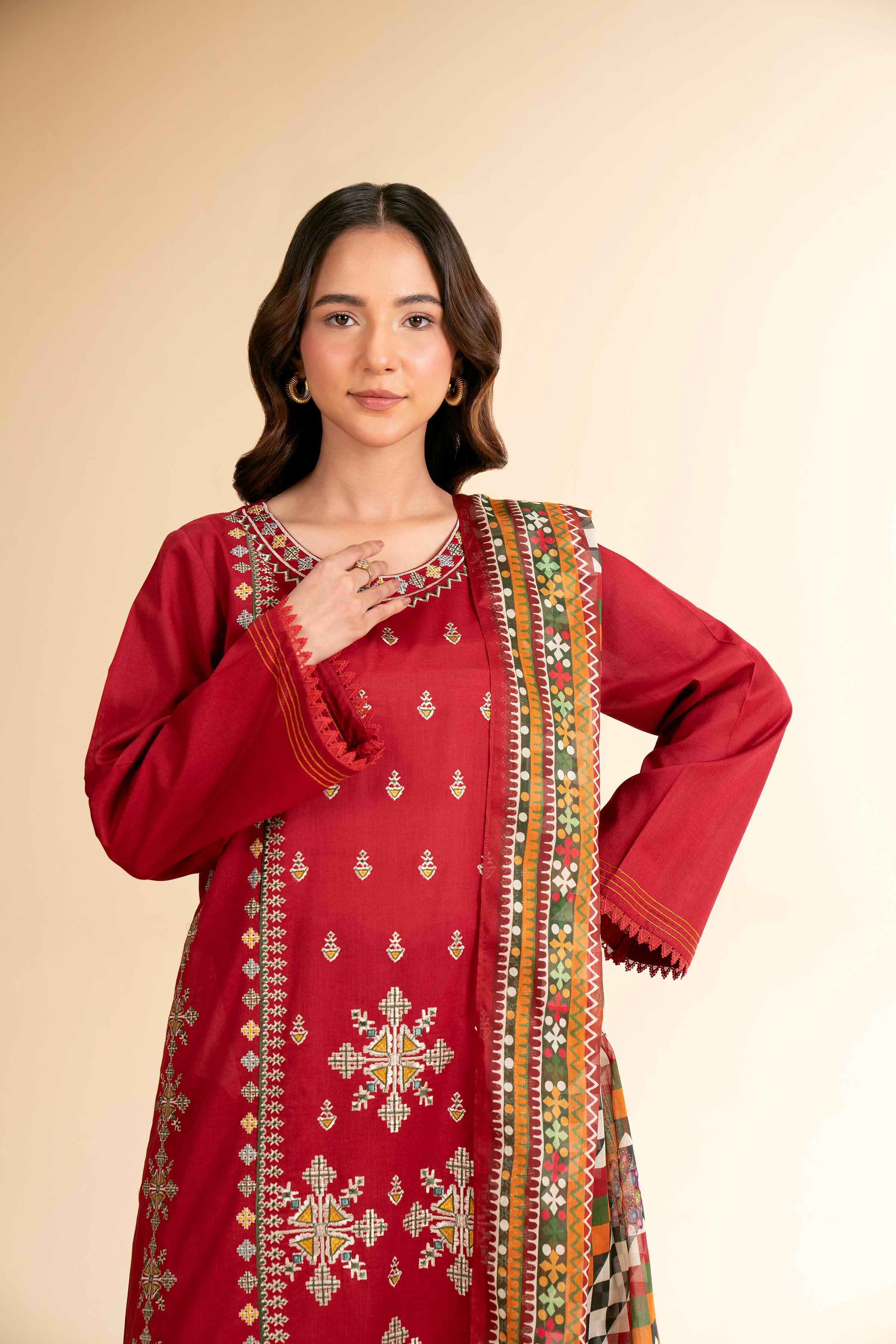 3 Piece - Digital Printed Embroidered Suit - 42501580 for Women - Unstitched Collection | Nishat | Shop Online
