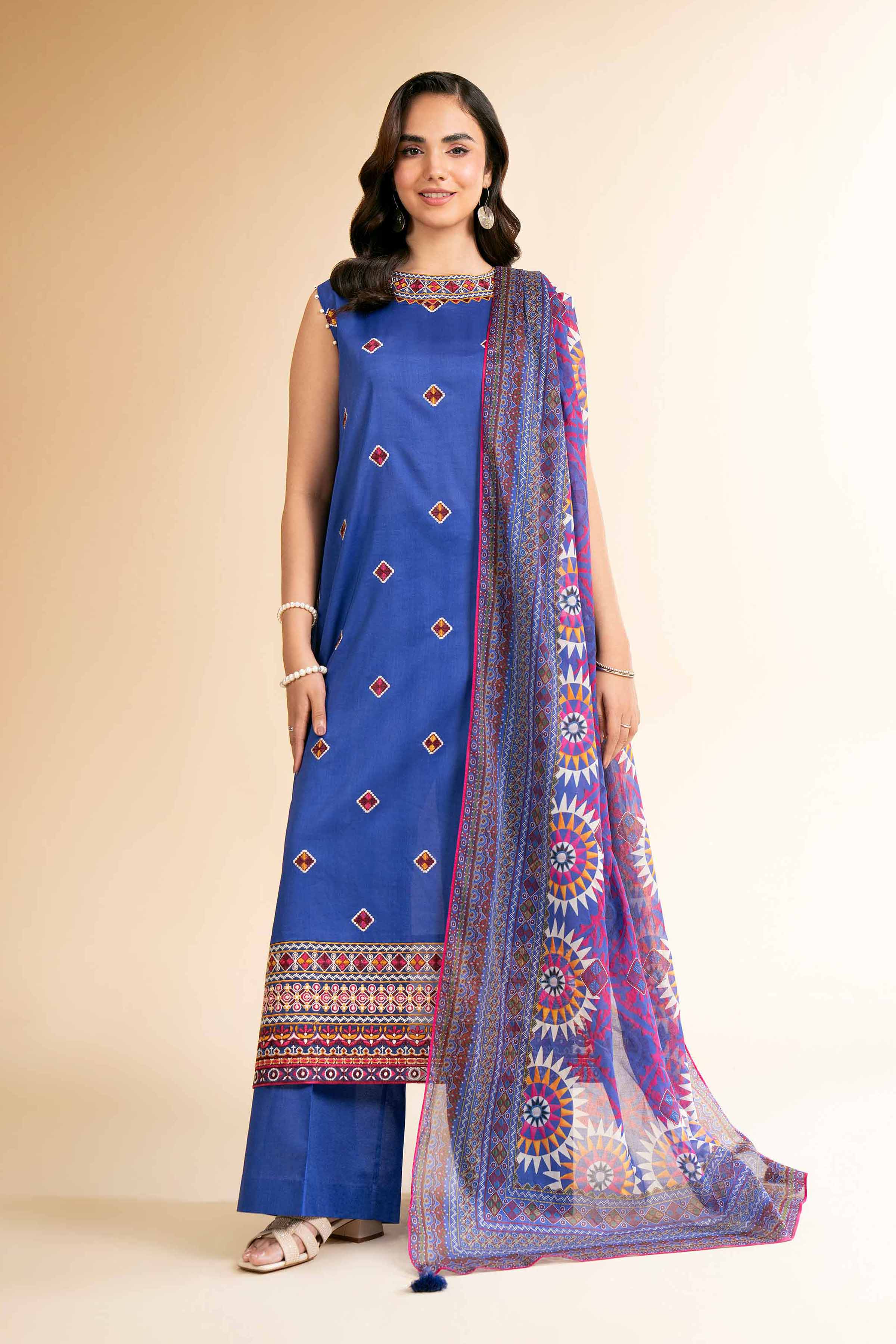 3 Piece - Digital Printed Embroidered Suit - 42501587 for Women - Unstitched Collection | Nishat | Shop Online