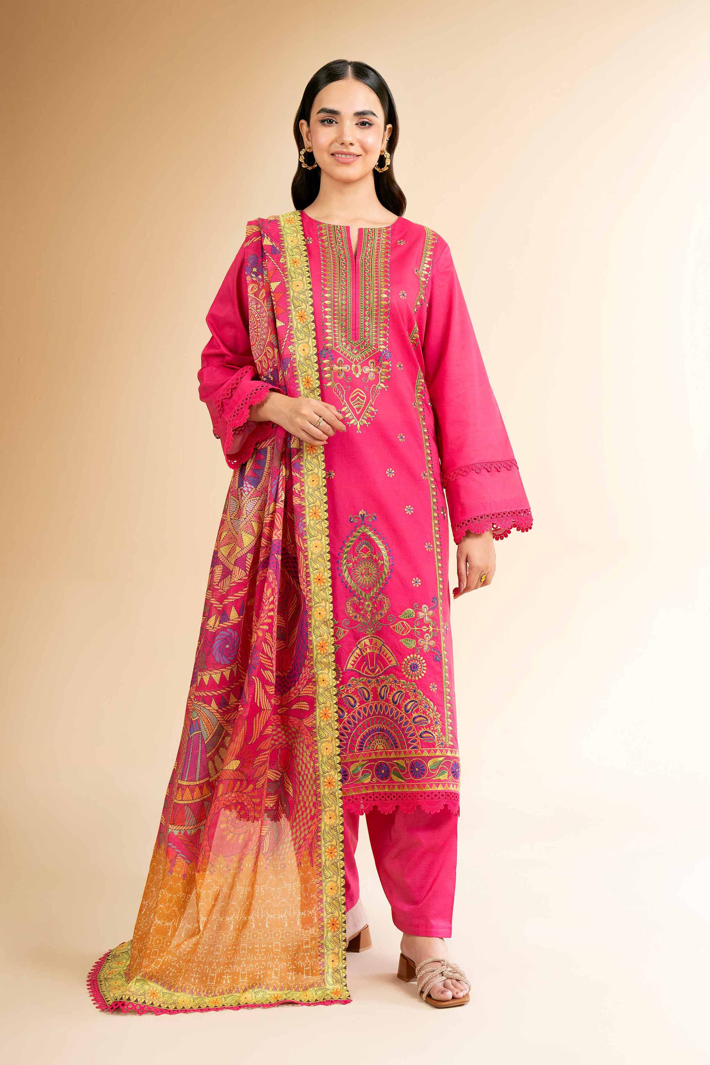 3 Piece - Digital Printed Embroidered Suit - 42501588 for Women - Unstitched Collection | Nishat | Shop Online