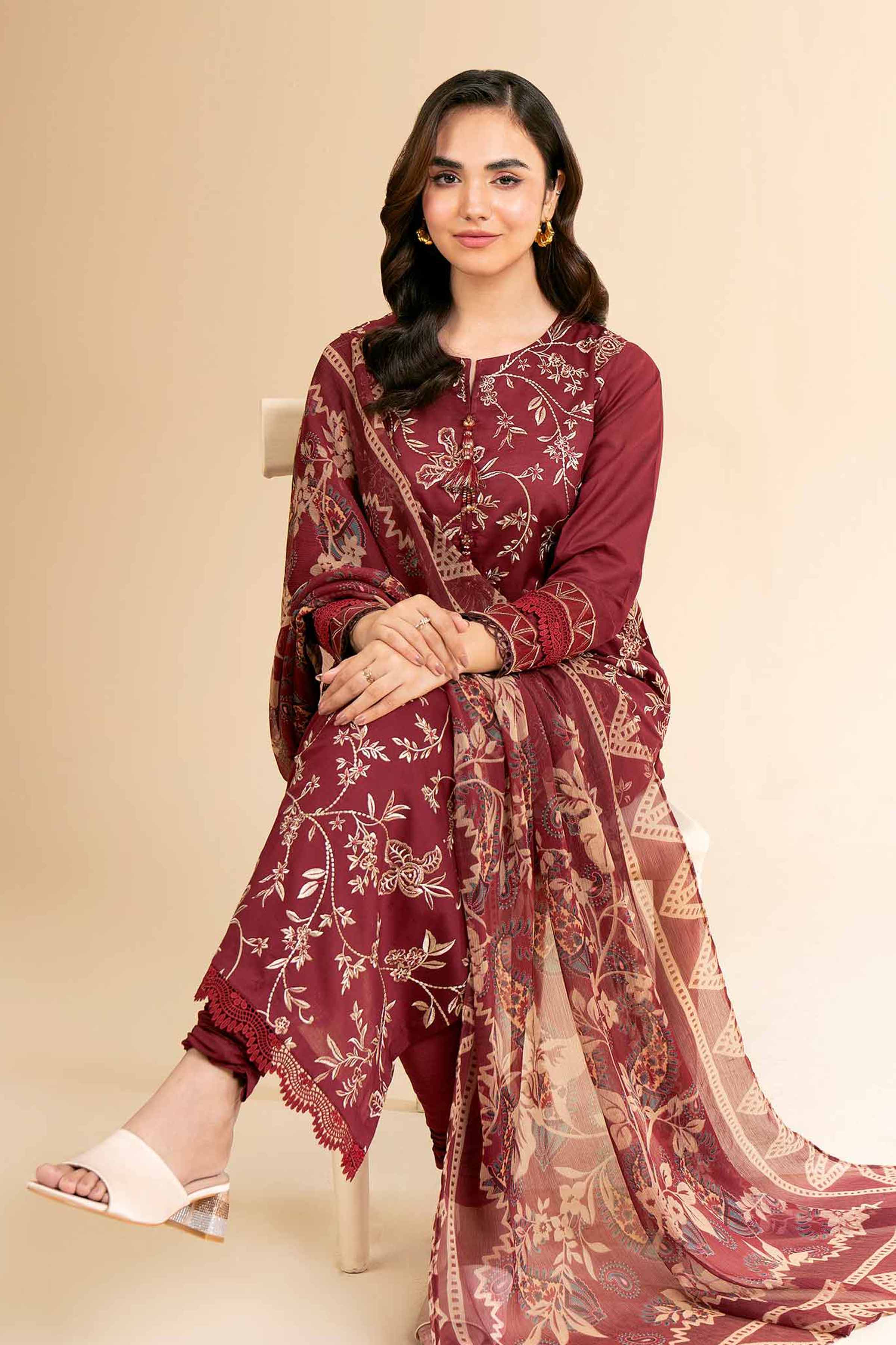 3 Piece - Digital Printed Embroidered Suit - 42501612 for Women - Unstitched Collection | Nishat | Shop Online