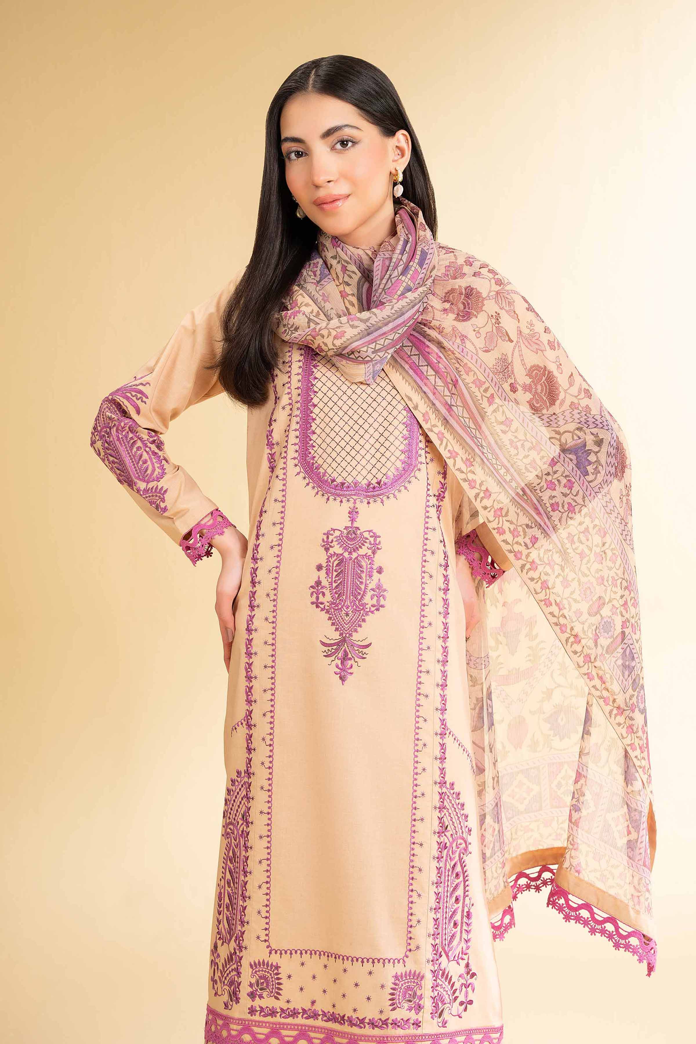 3 Piece - Digital Printed Embroidered Suit - 42501613 for Women - Unstitched Collection | Nishat | Shop Online