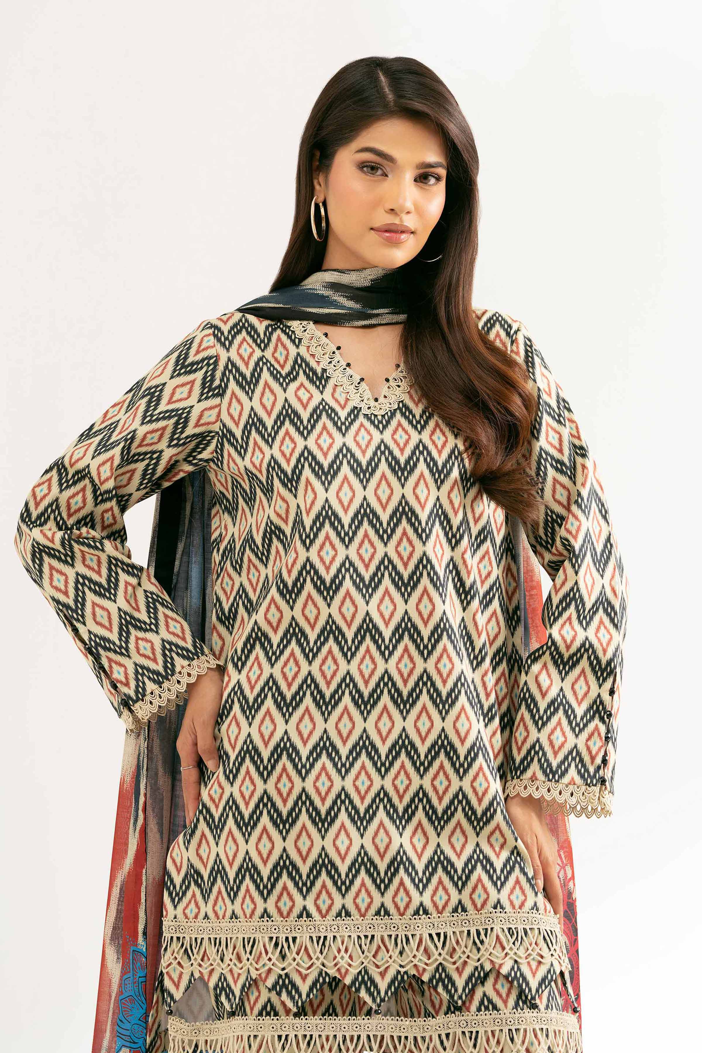 3 Piece - Digital Printed Embroidered Suit - 42501619 for Women - Unstitched Collection | Nishat | Shop Online