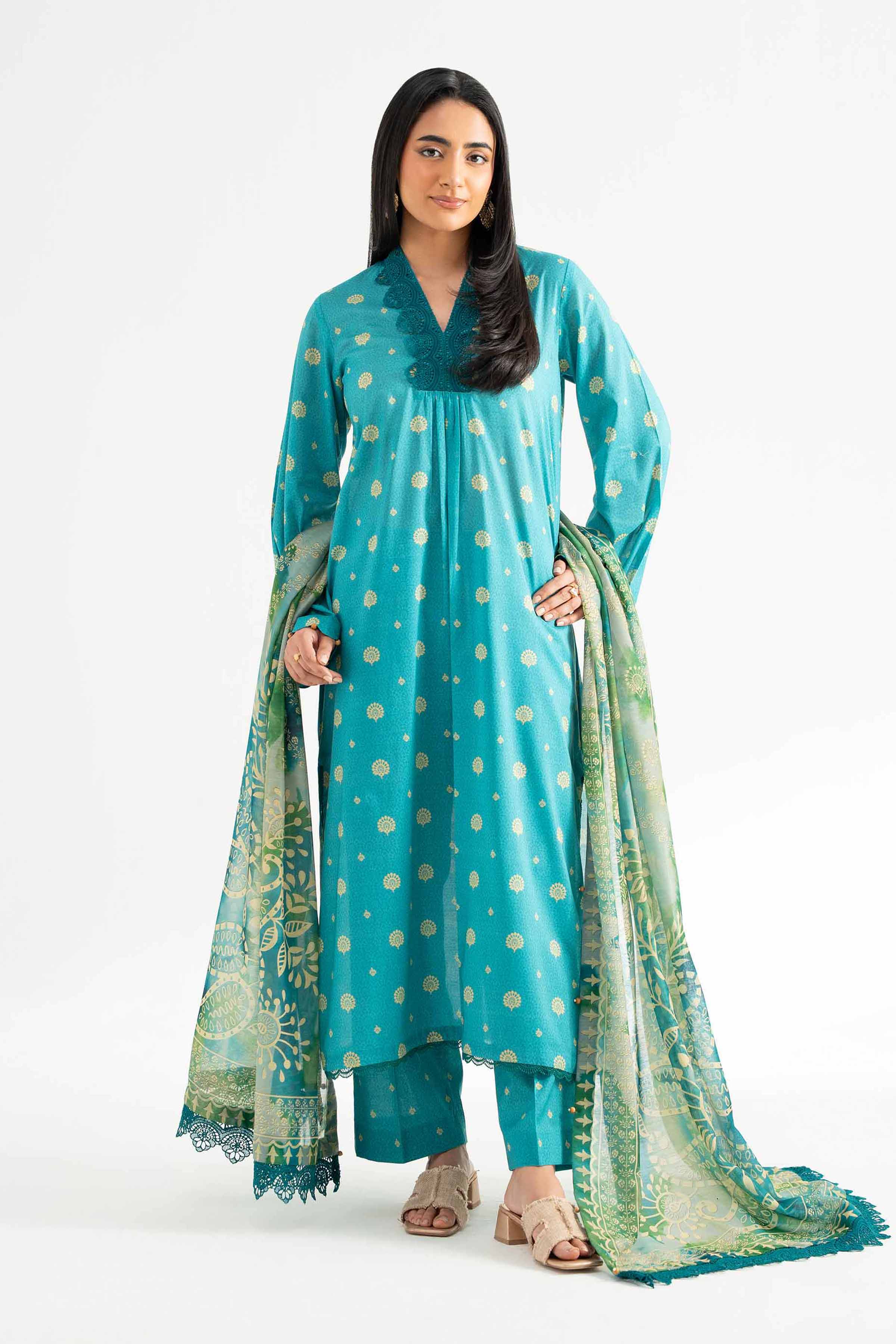 3 Piece - Digital Printed Embroidered Suit - 42501622 for Women - Unstitched Collection | Nishat | Shop Online