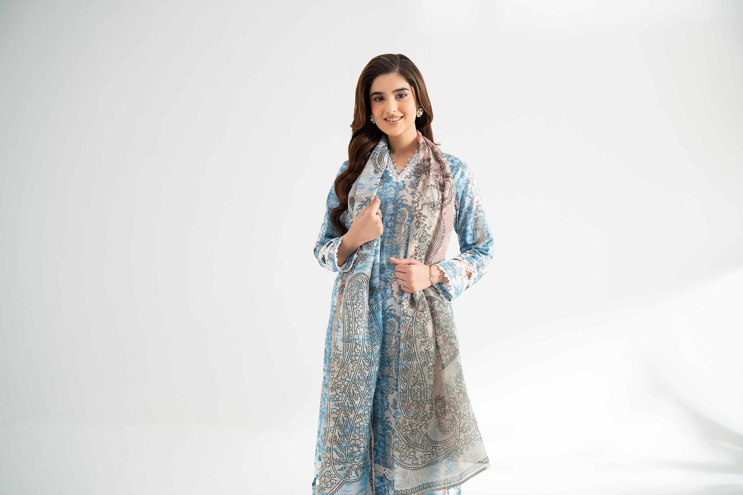 3 Piece - Digital Printed Embroidered Suit - 42501623 for Women - Unstitched Collection | Nishat | Shop Online