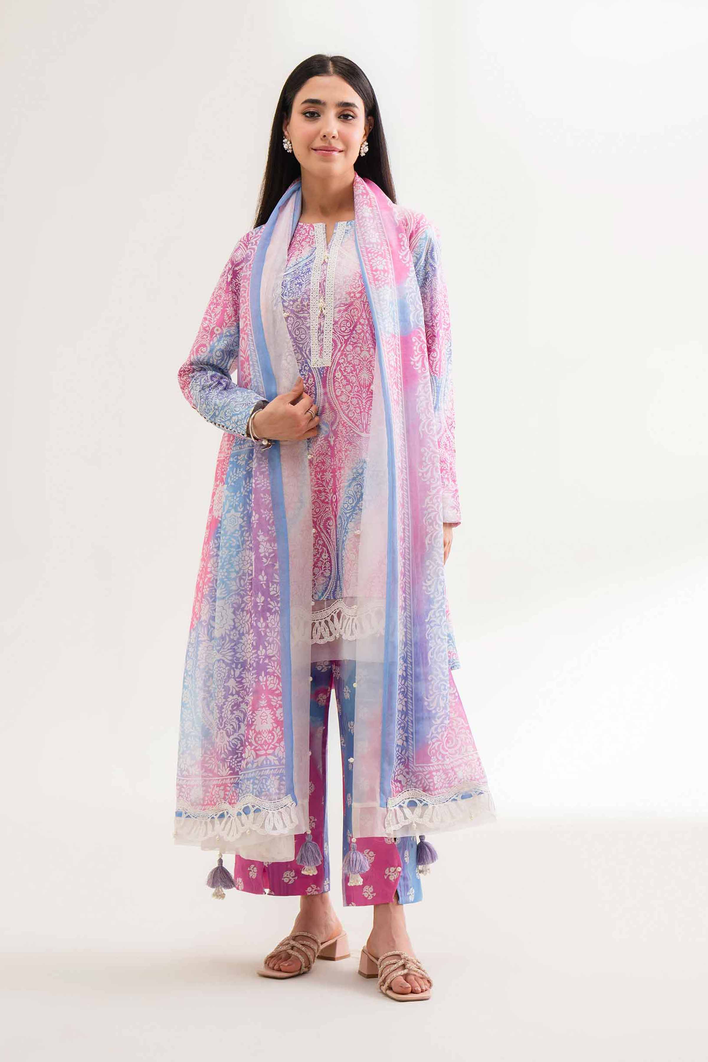 3 Piece - Digital Printed Embroidered Suit - 42501624 for Women - Unstitched Collection | Nishat | Shop Online