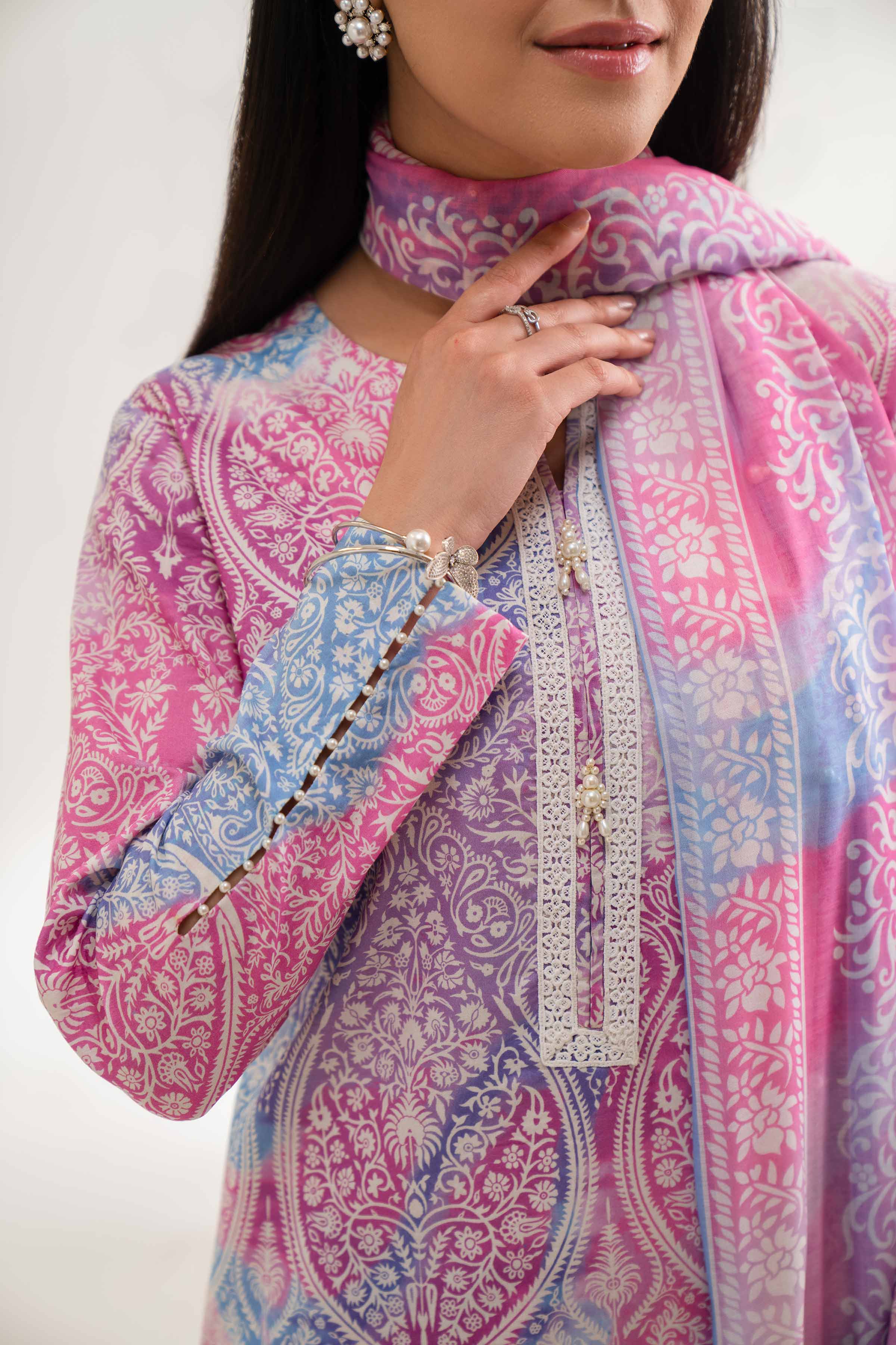 3 Piece - Digital Printed Embroidered Suit - 42501624 for Women - Unstitched Collection | Nishat | Shop Online