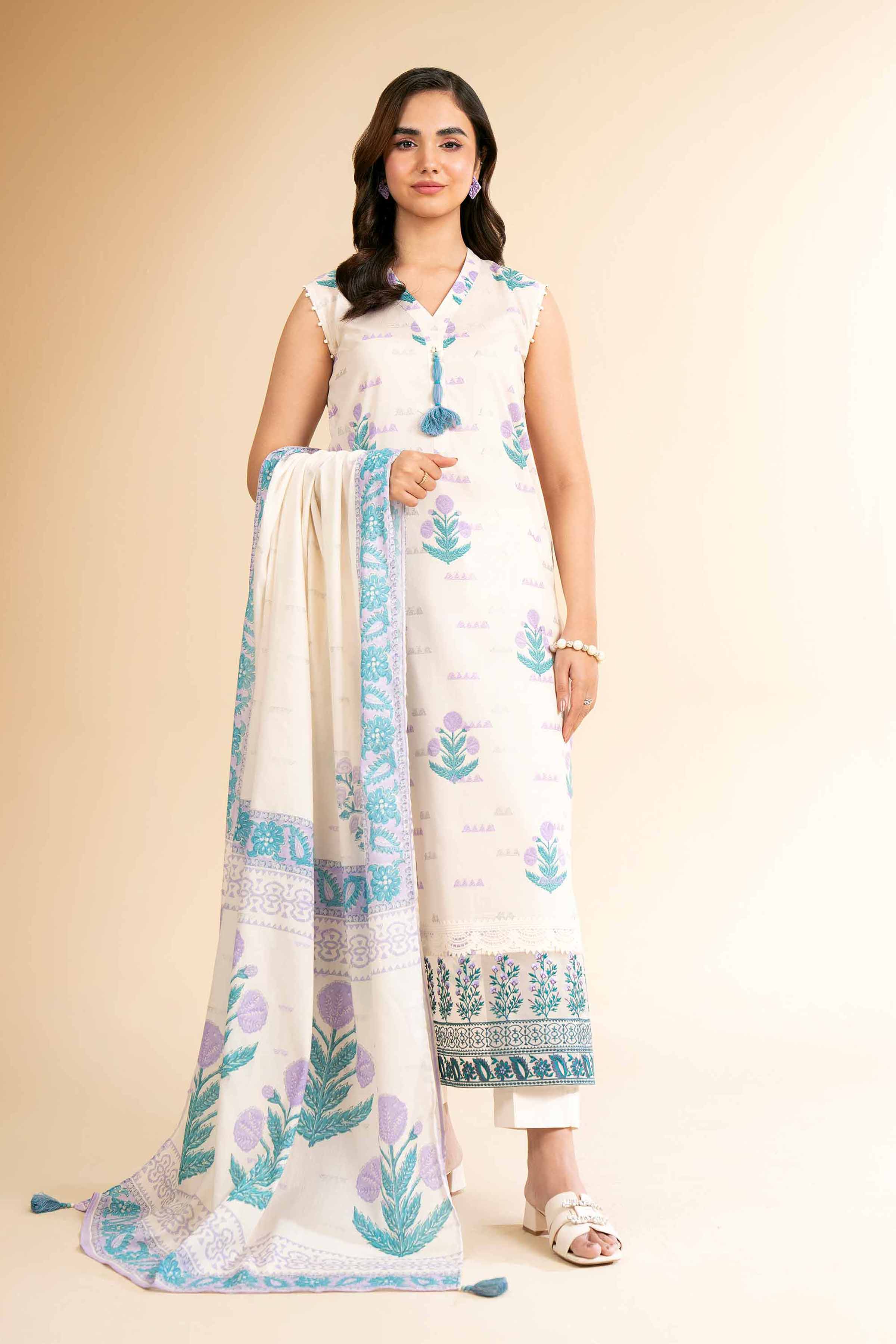 3 Piece - Digital Printed Embroidered Suit - 42501638 for Women - Unstitched Collection | Nishat | Shop Online