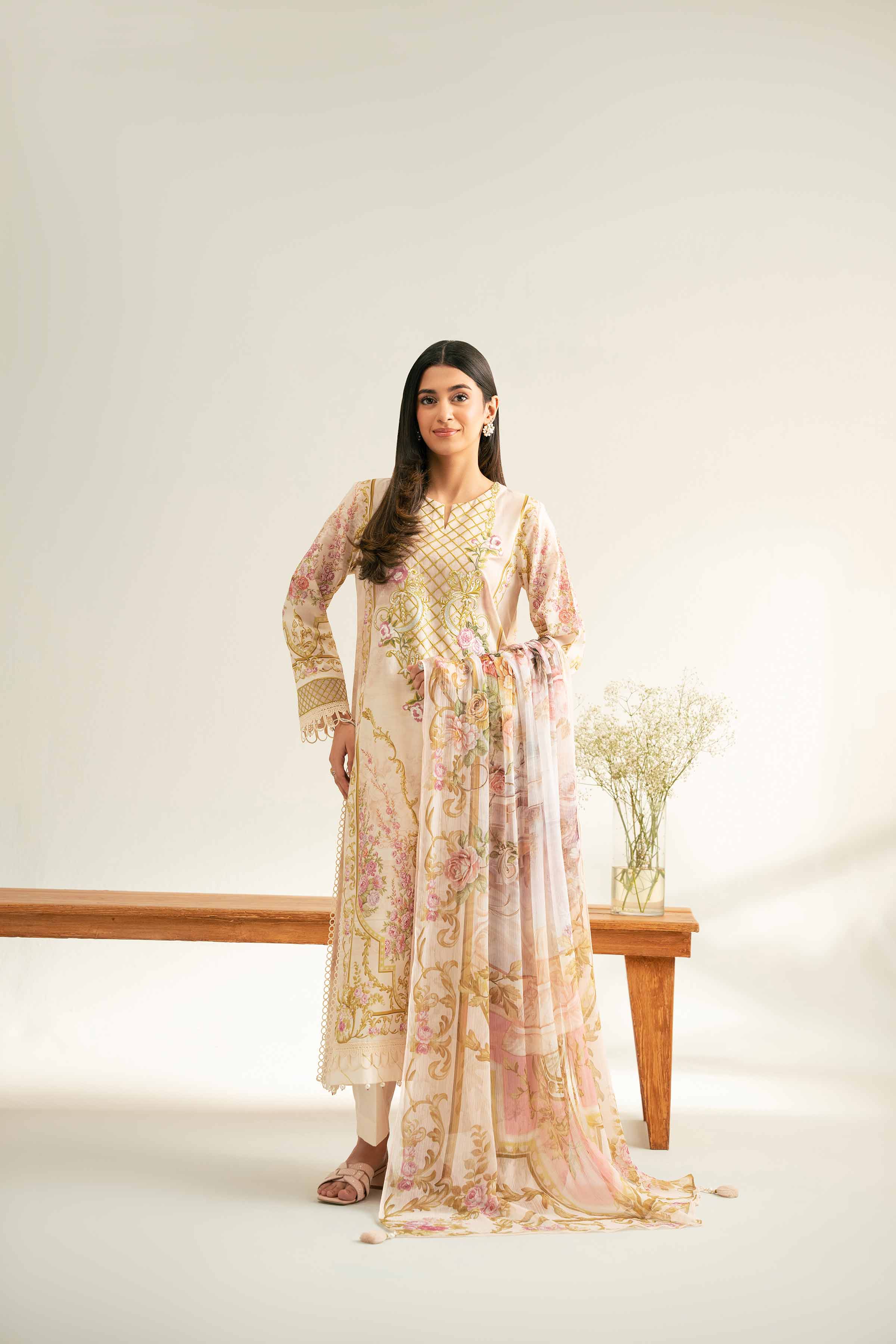 3 Piece - Digital Printed Embroidered Suit - 42501639 for Women - Unstitched Collection | Nishat | Shop Online