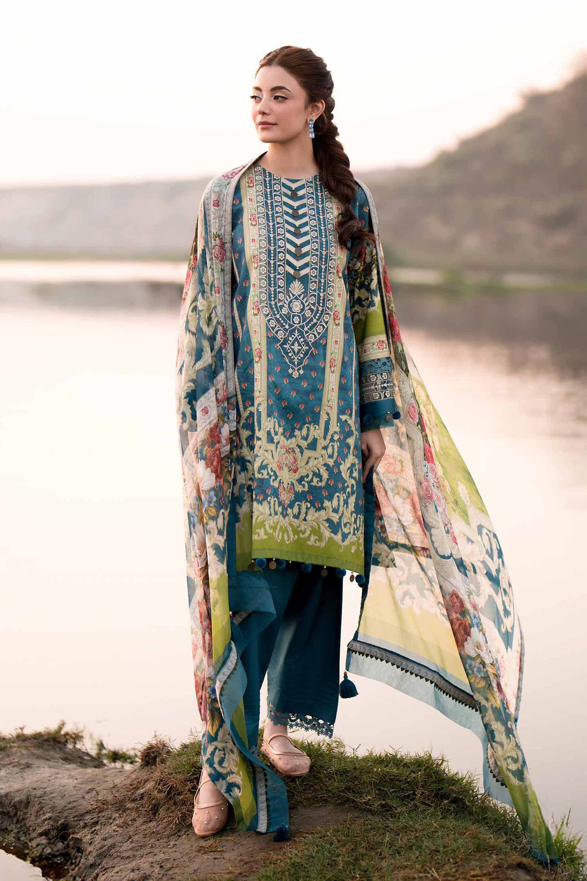 3 Piece - Digital Printed Embroidered Suit - 42501640 for Women - Unstitched Collection | Nishat | Shop Online