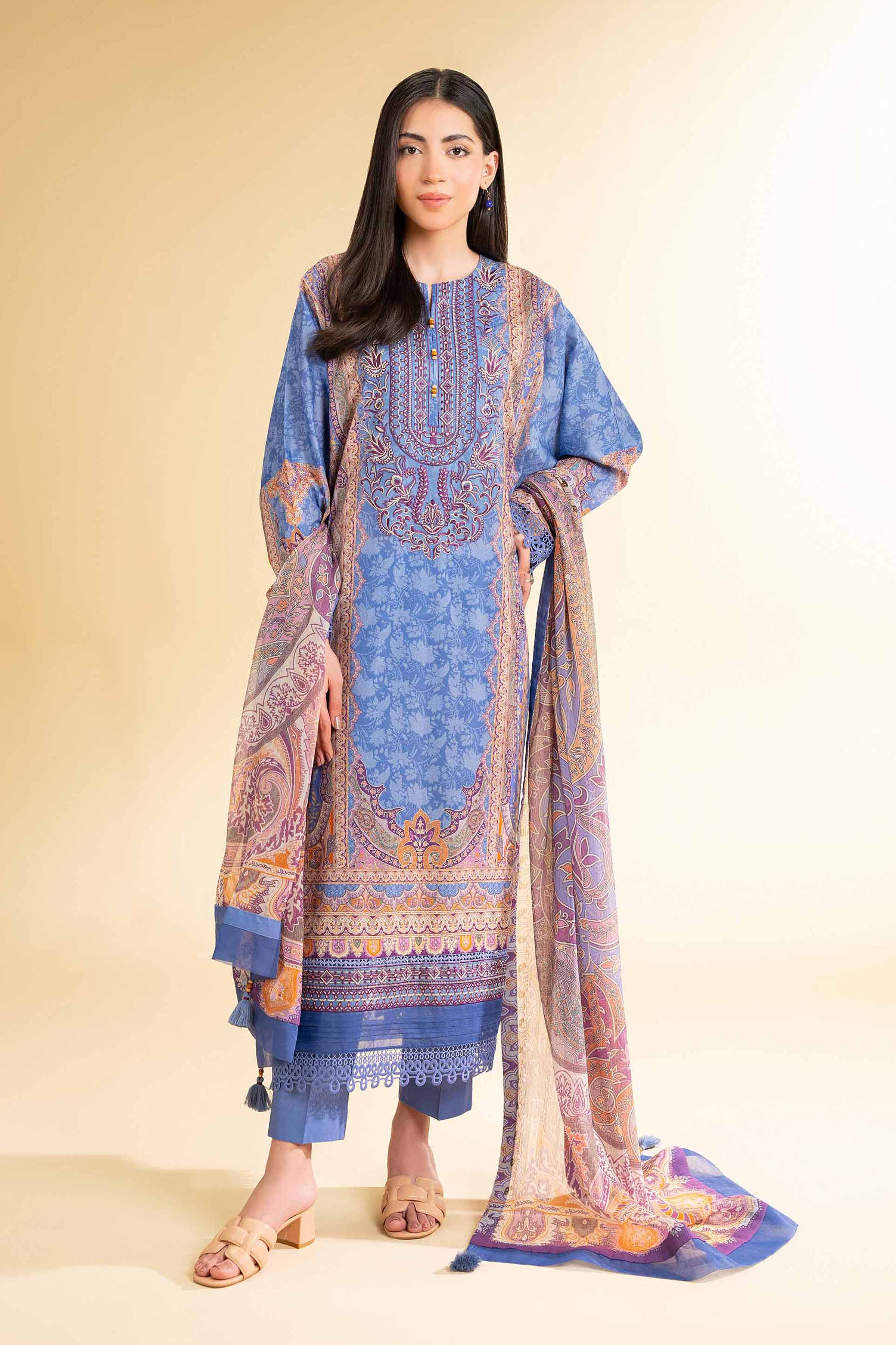 3 Piece - Digital Printed Embroidered Suit - 42501643 for Women - Unstitched Collection | Nishat | Shop Online