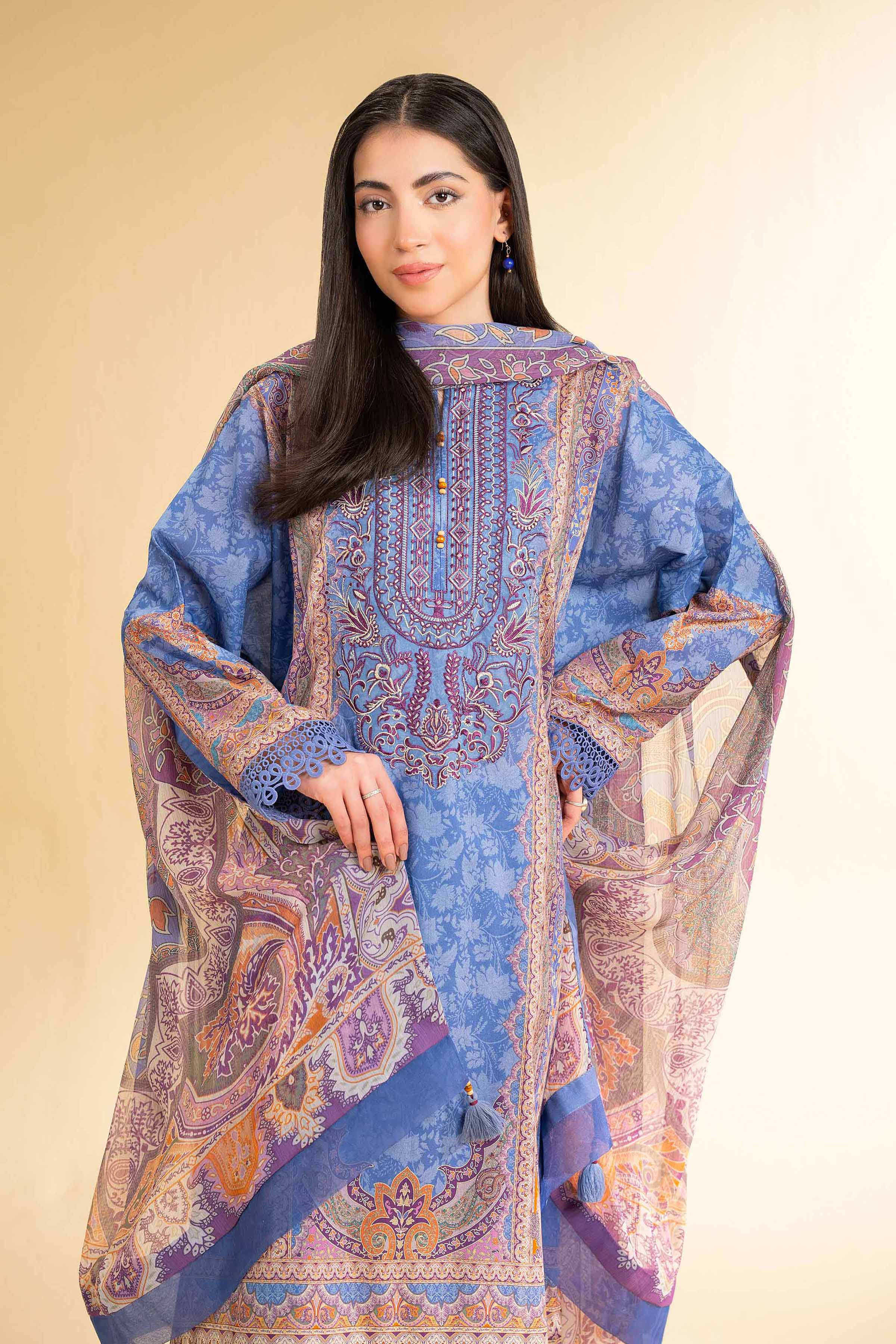3 Piece - Digital Printed Embroidered Suit - 42501643 for Women - Unstitched Collection | Nishat | Shop Online