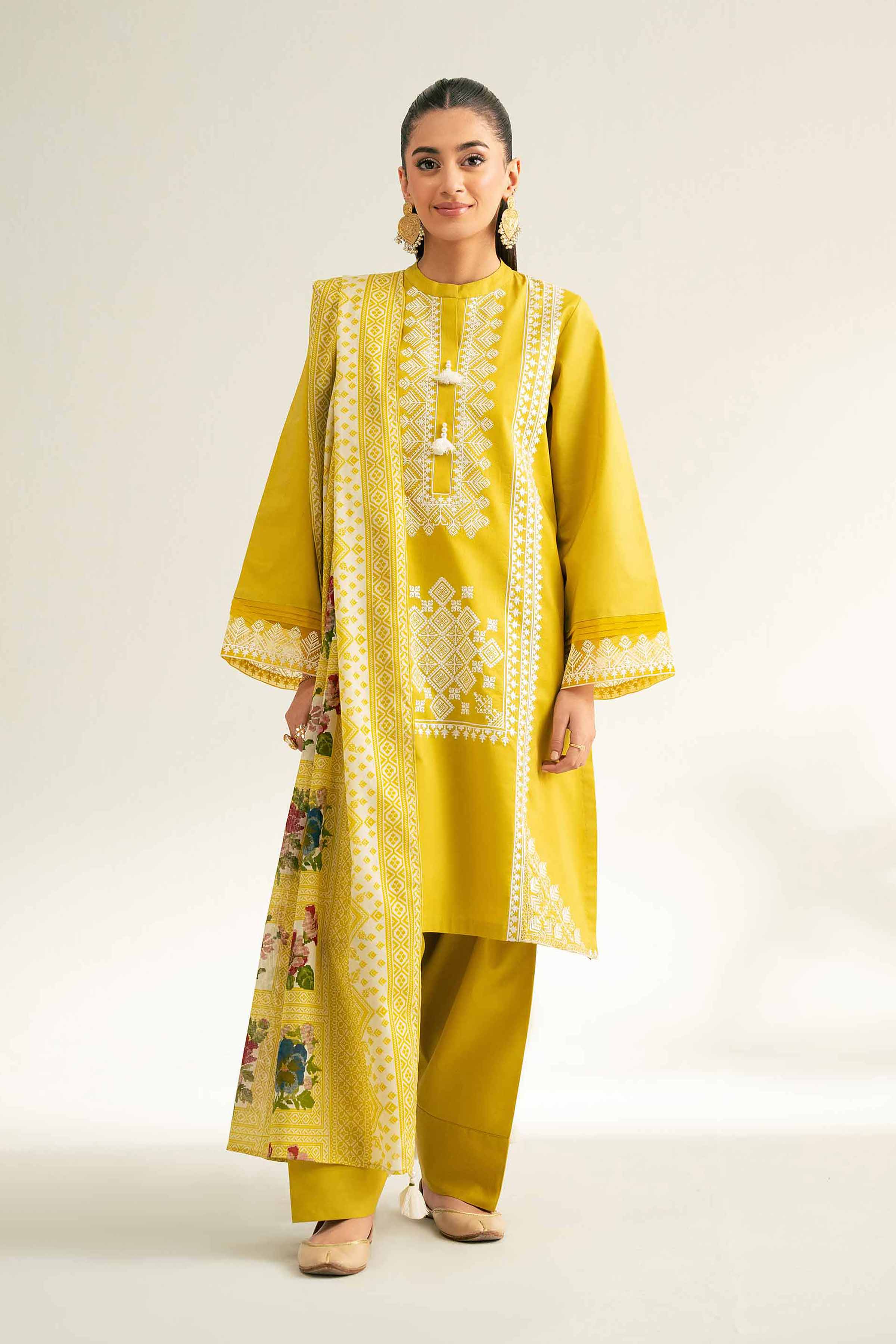 3 Piece - Printed Embroidered Suit - 42501649 for Women - Unstitched Collection | Nishat | Shop Online